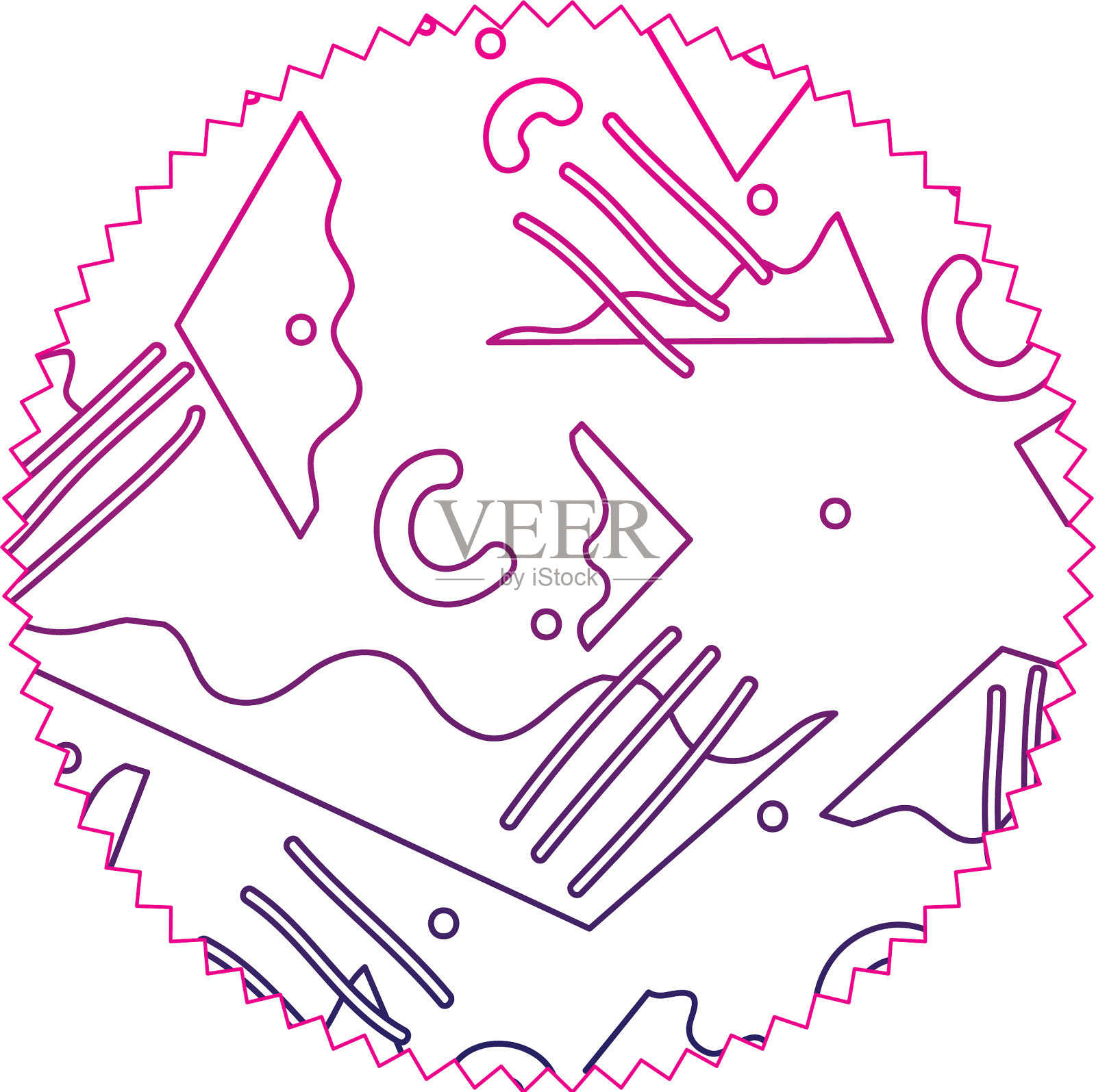 色彩线圈具有抽象人物风格设计元素图片