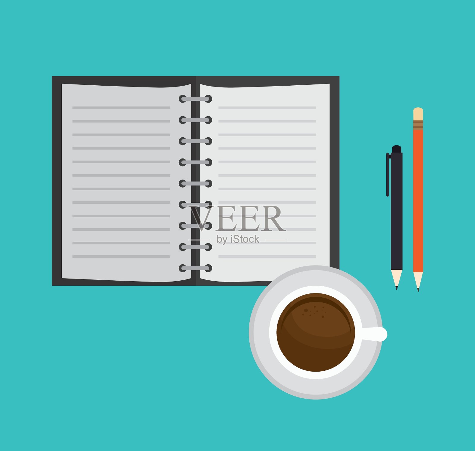 办公设备及图标插画图片素材