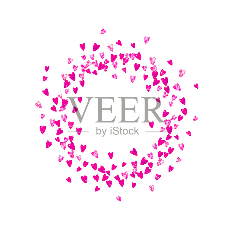 情人节的背景与粉色亮心插画图片素材