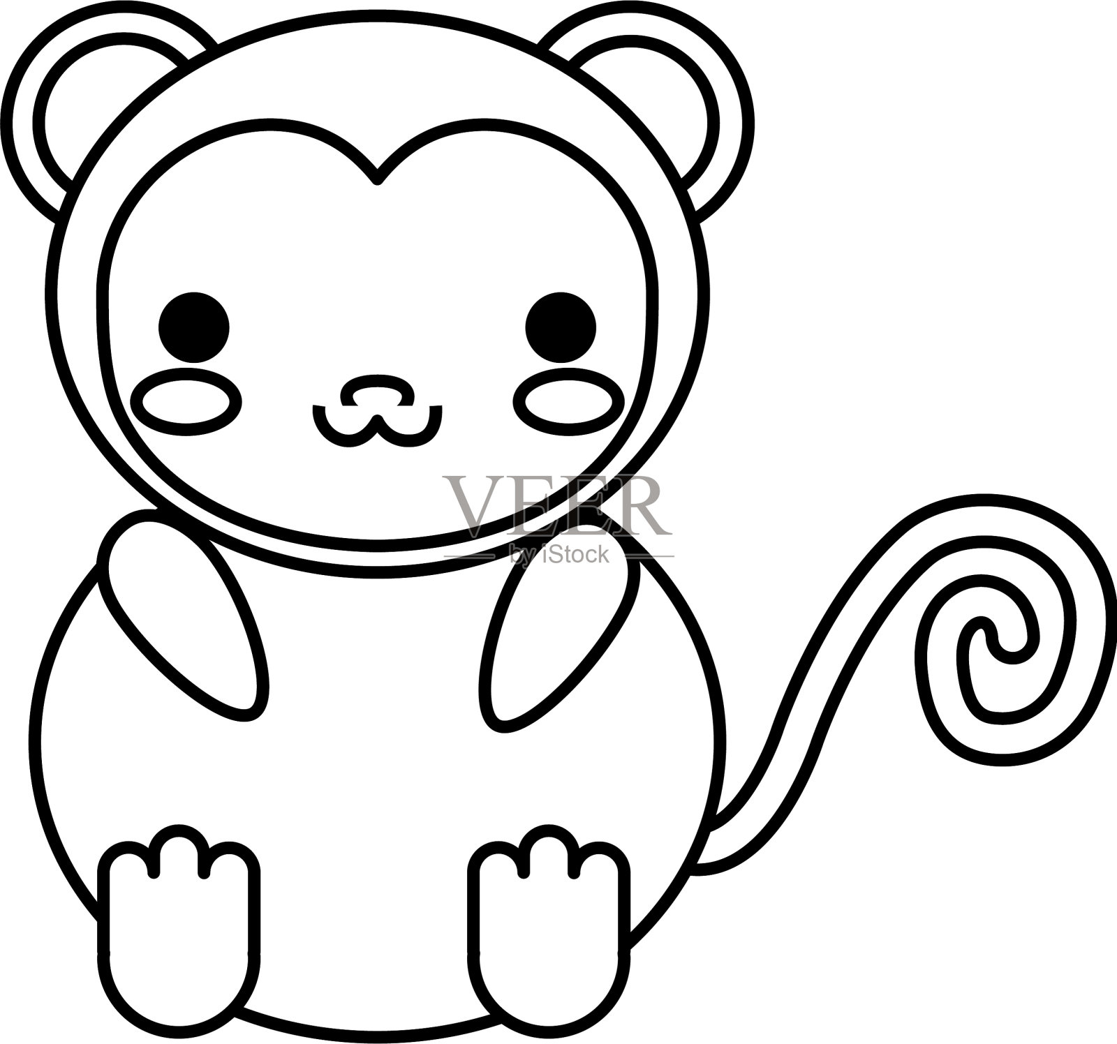 卡哇伊的动物图标插画图片素材