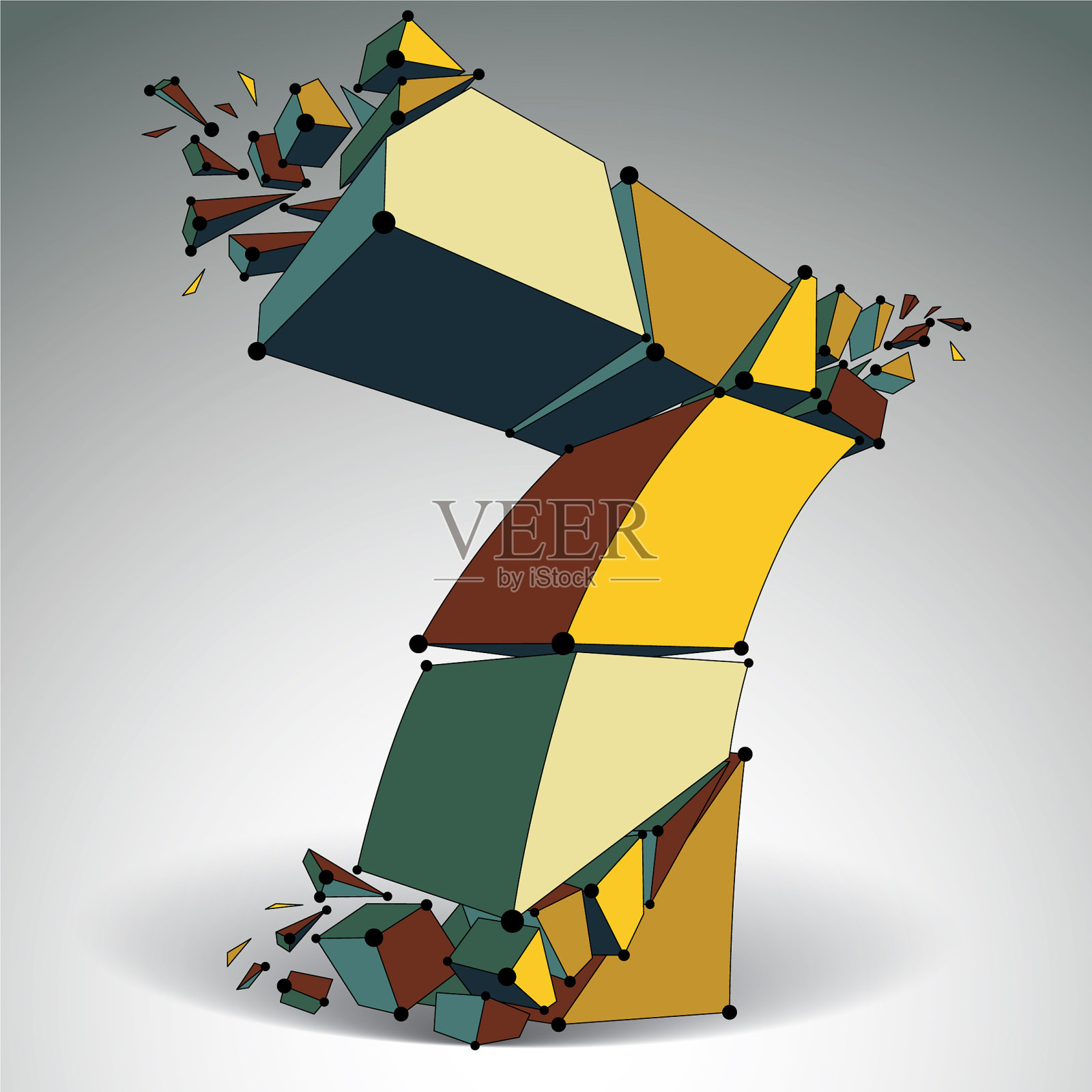 7号3d数字线框被破解了插画图片素材