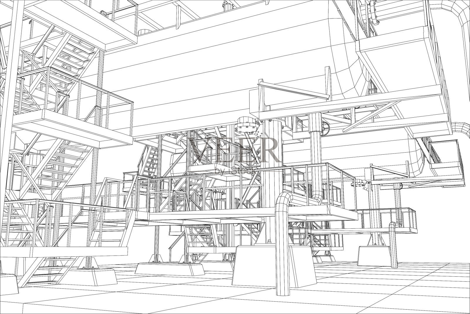 石油和天然气工业设备插画图片素材