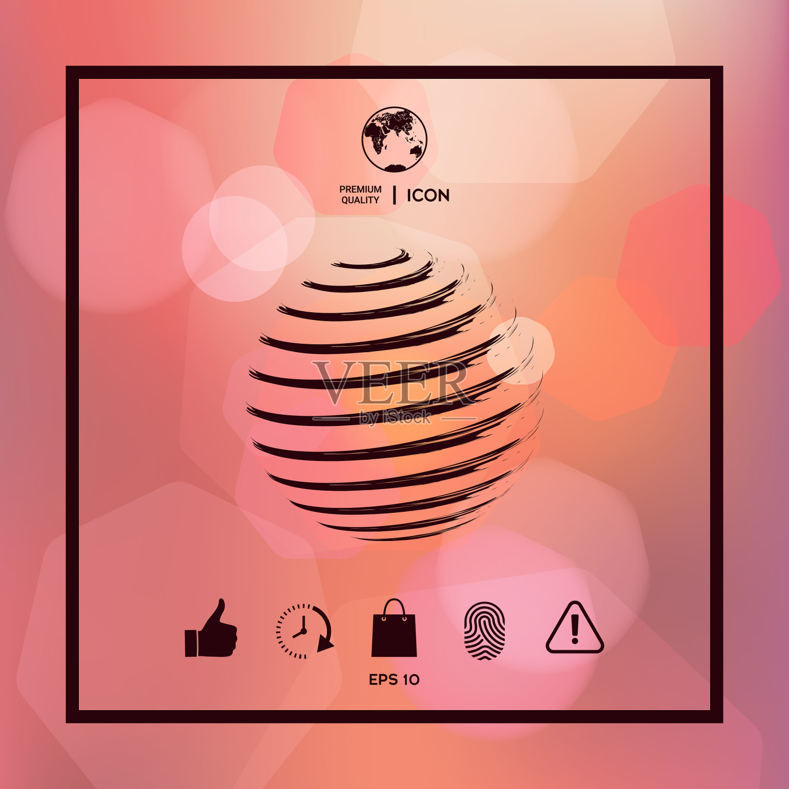 地球符号标志设计插画图片素材