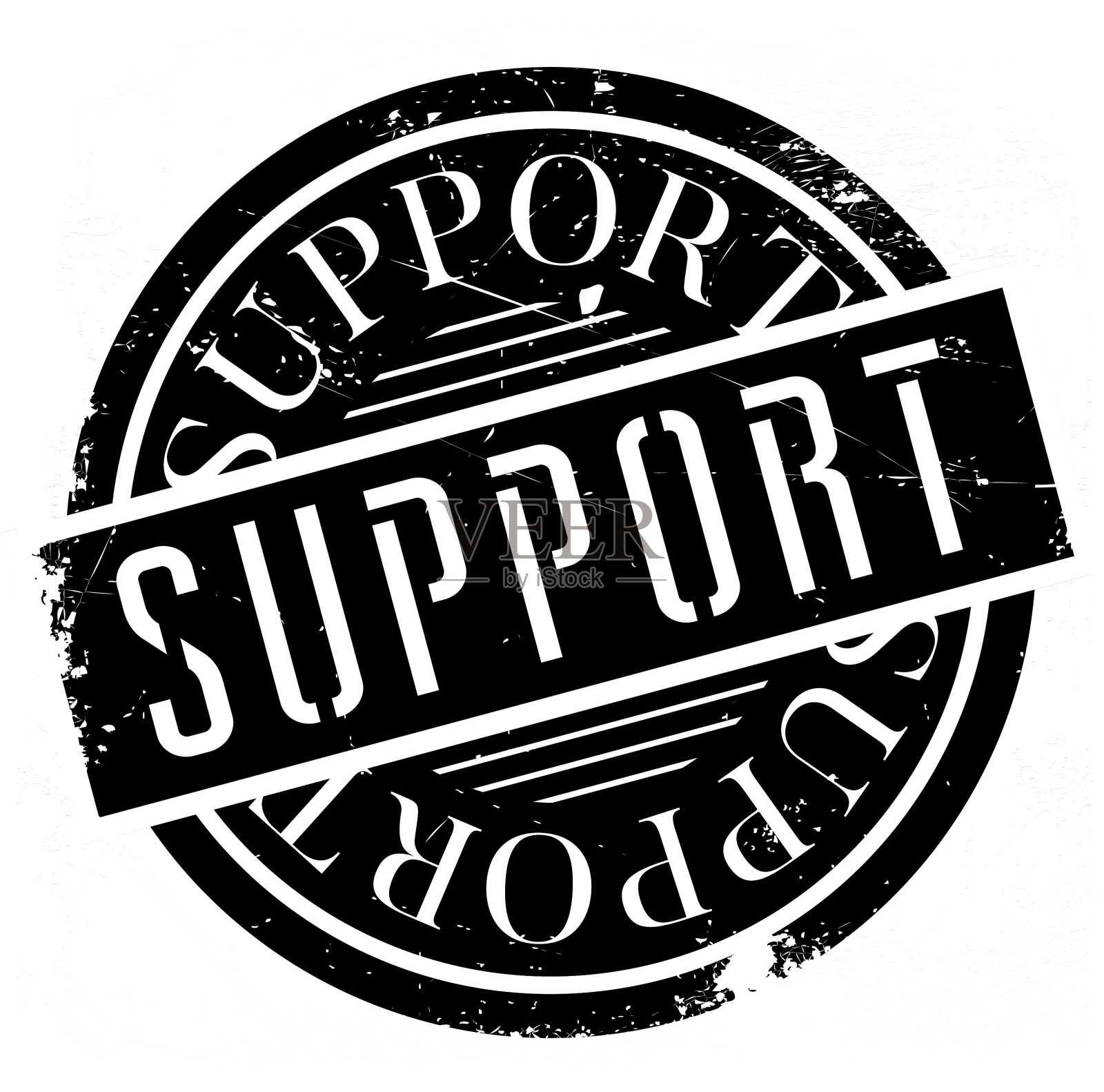 支持橡皮图章插画图片素材