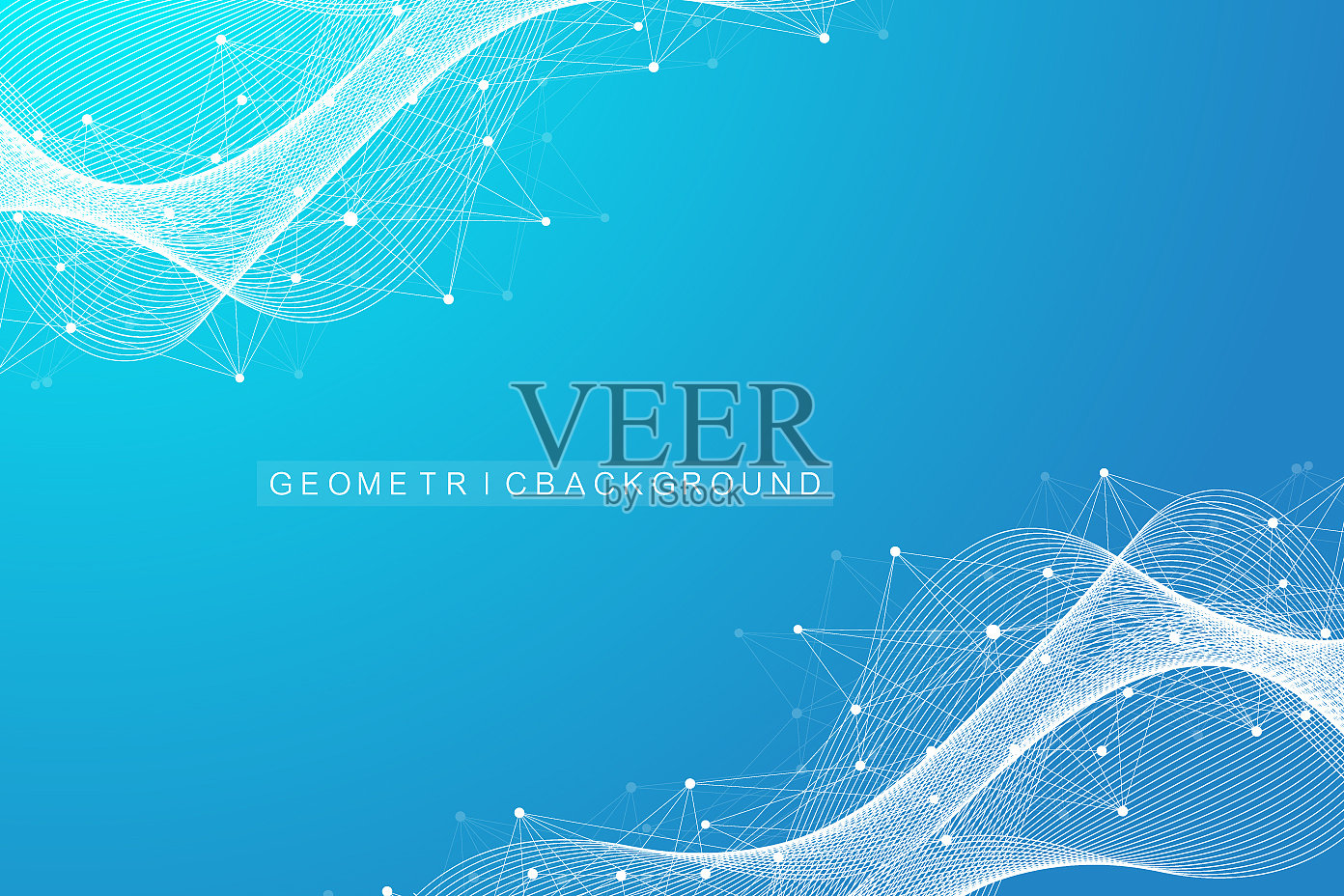 几何抽象背景与连接的线插画图片素材