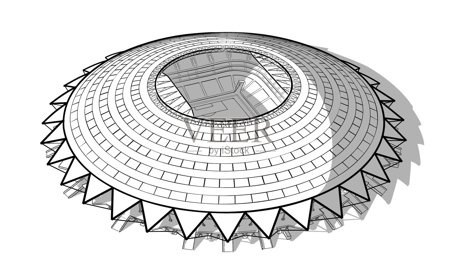 萨马拉新体育场的草图设计元素图片