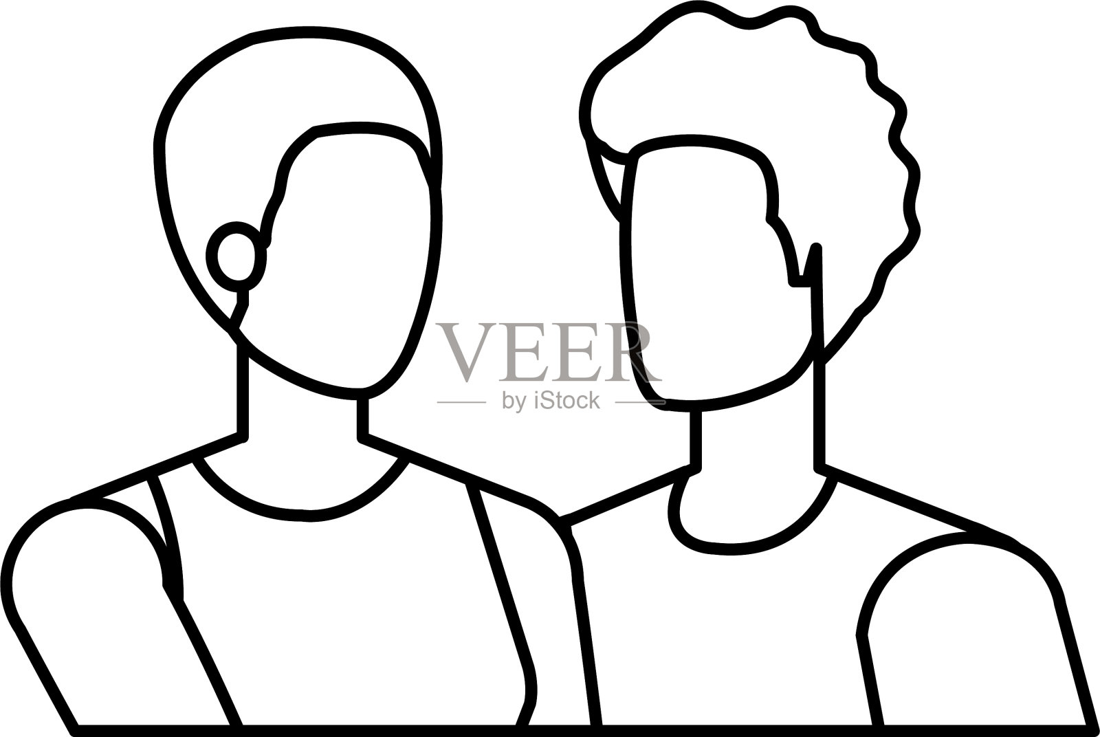 年轻情侣的化身设计元素图片