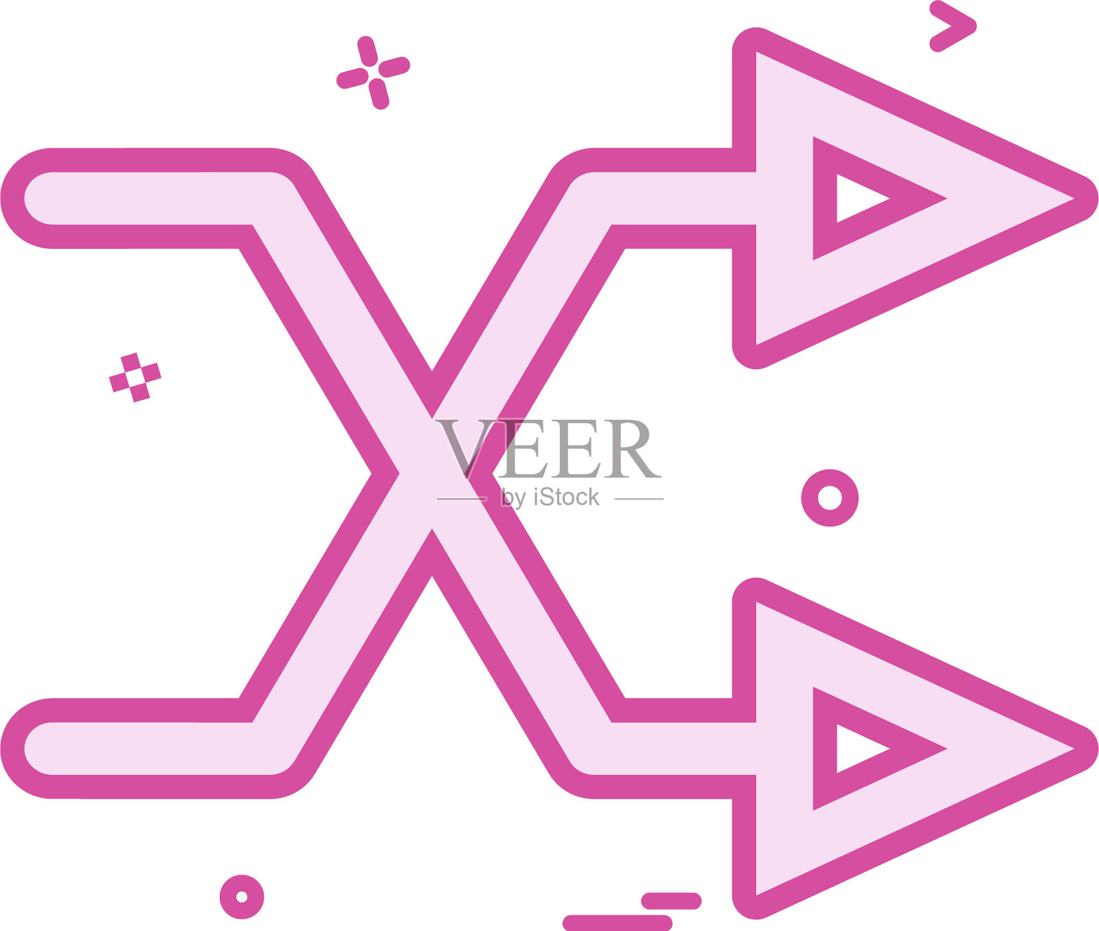 箭头方向相交右两个图标设计插画图片素材