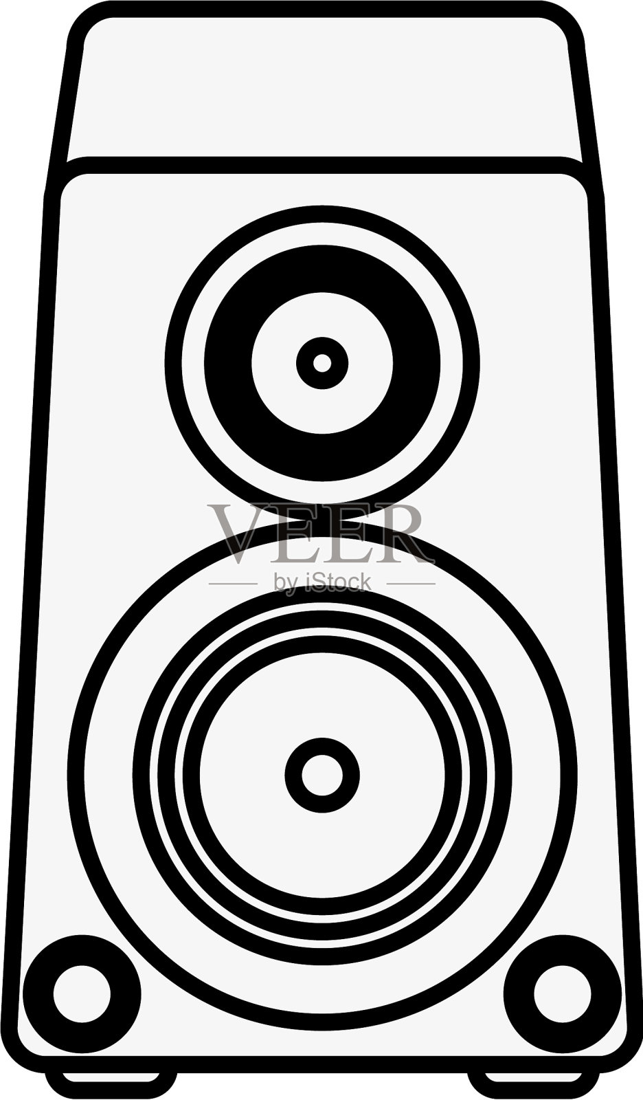 音乐的低音扬声器插画图片素材