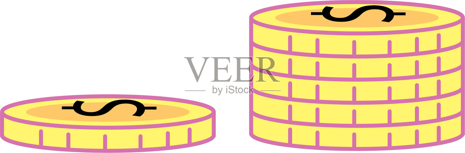 孤立的硬币设计插画图片素材