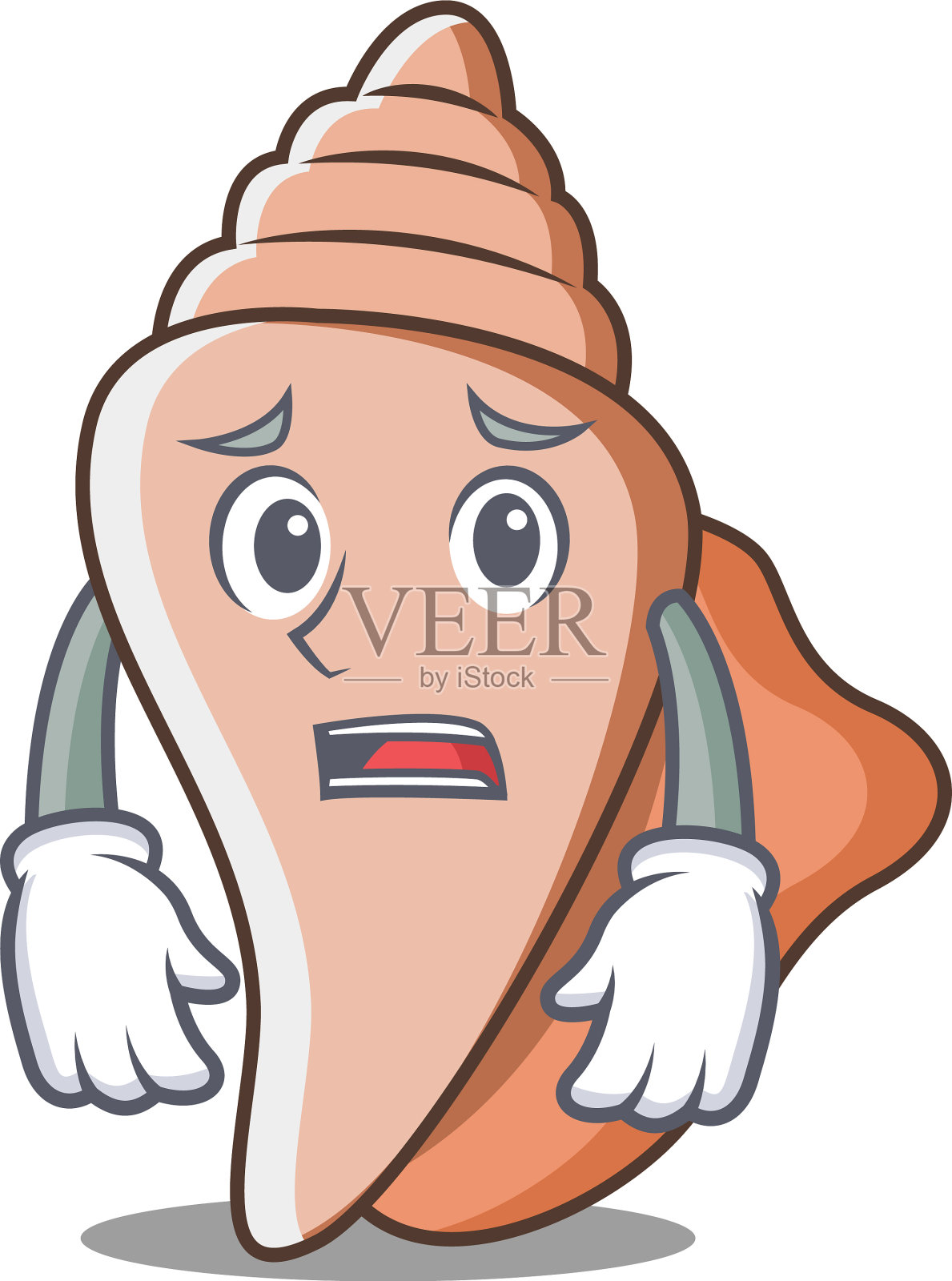 怕可爱的卡通人物外壳插画图片素材