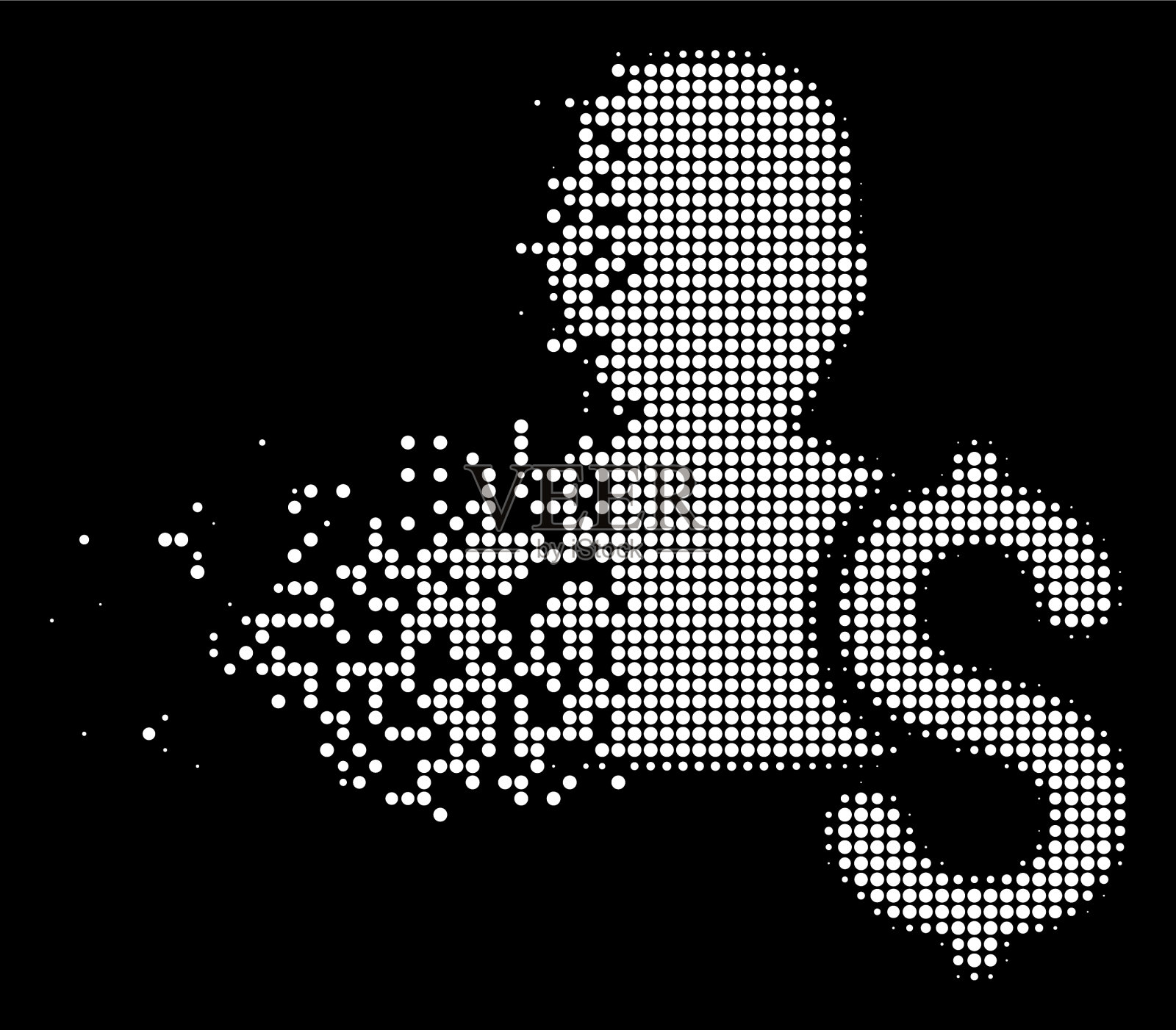 白色损坏像素半色调贷款人图标插画图片素材