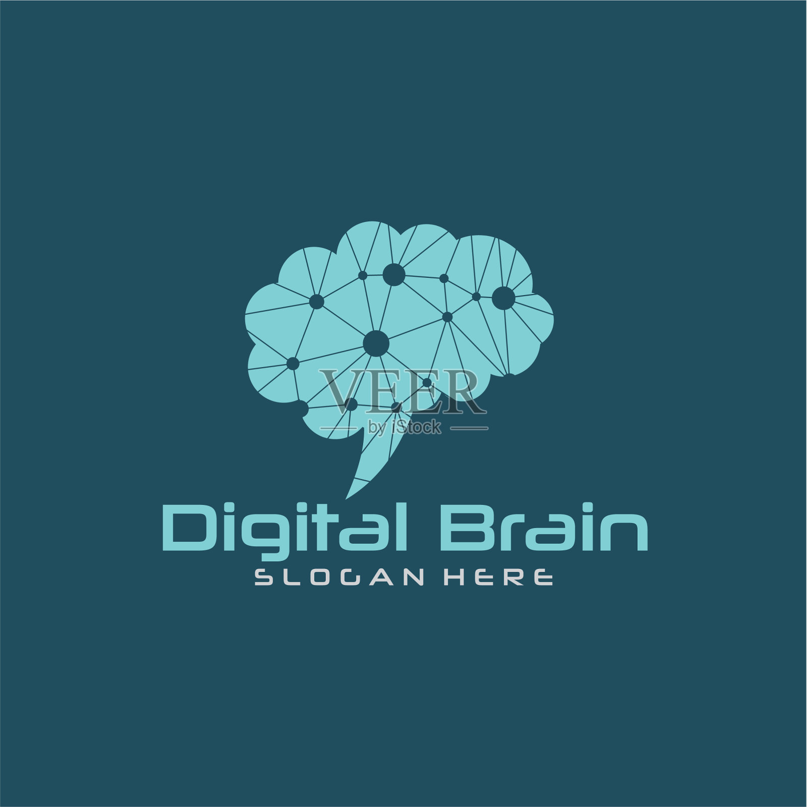 脑科技的标志插画图片素材