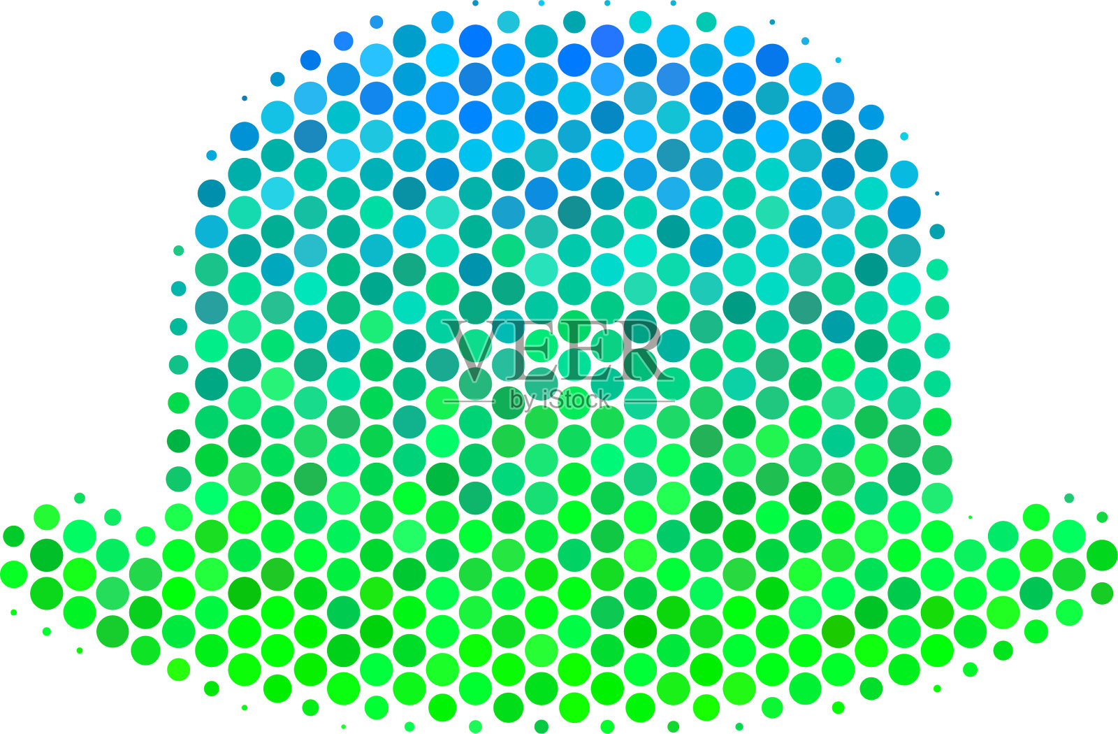 半色调蓝绿色绅士帽子图标插画图片素材