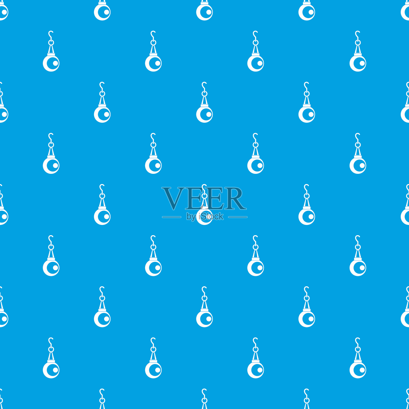 美丽珍珠挂件图案无缝蓝色插画图片素材