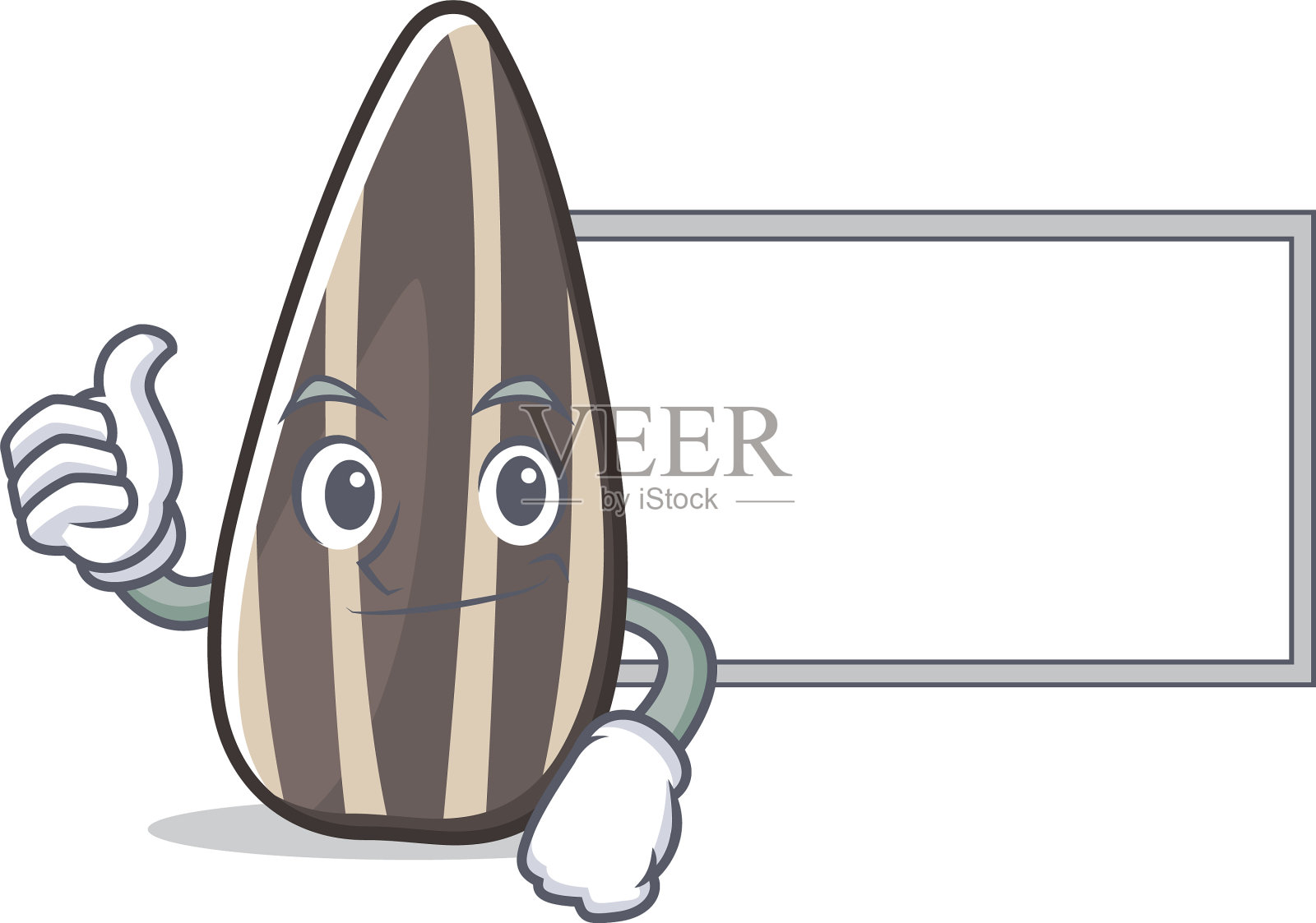 大拇指与板葵花籽性格插画图片素材