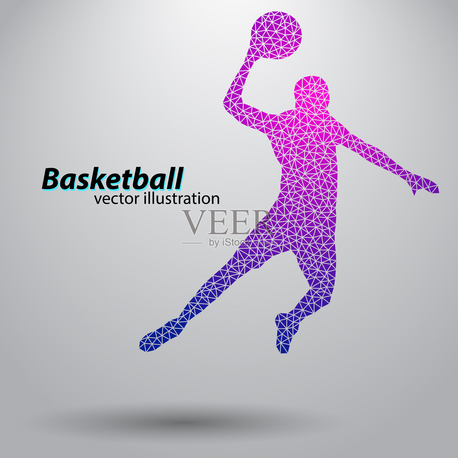 三角形的篮球运动员插画图片素材