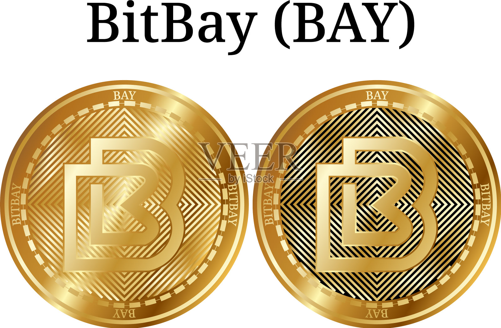 套实物金币比特湾湾插画图片素材