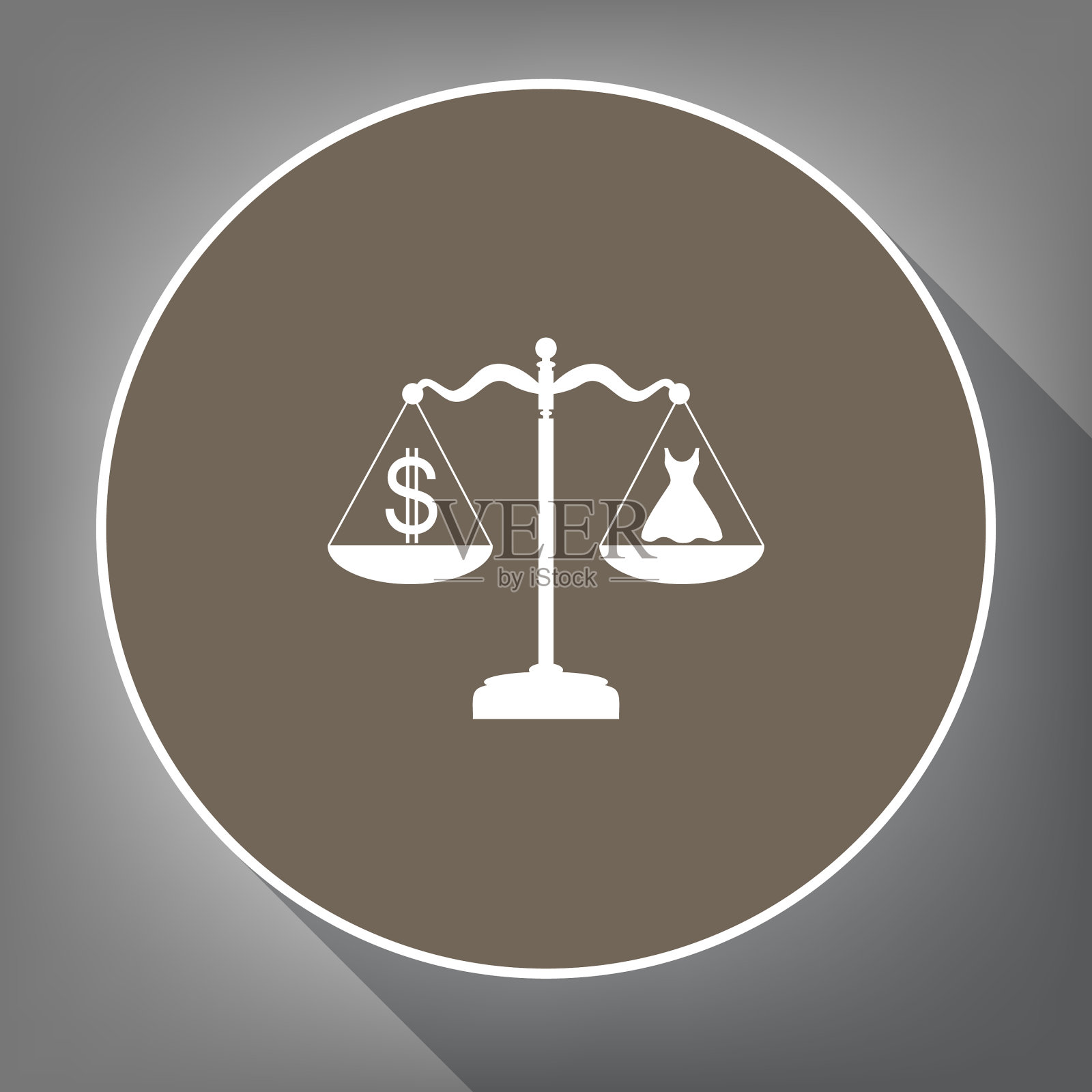 衣服和美元符号的鳞片白色插画图片素材