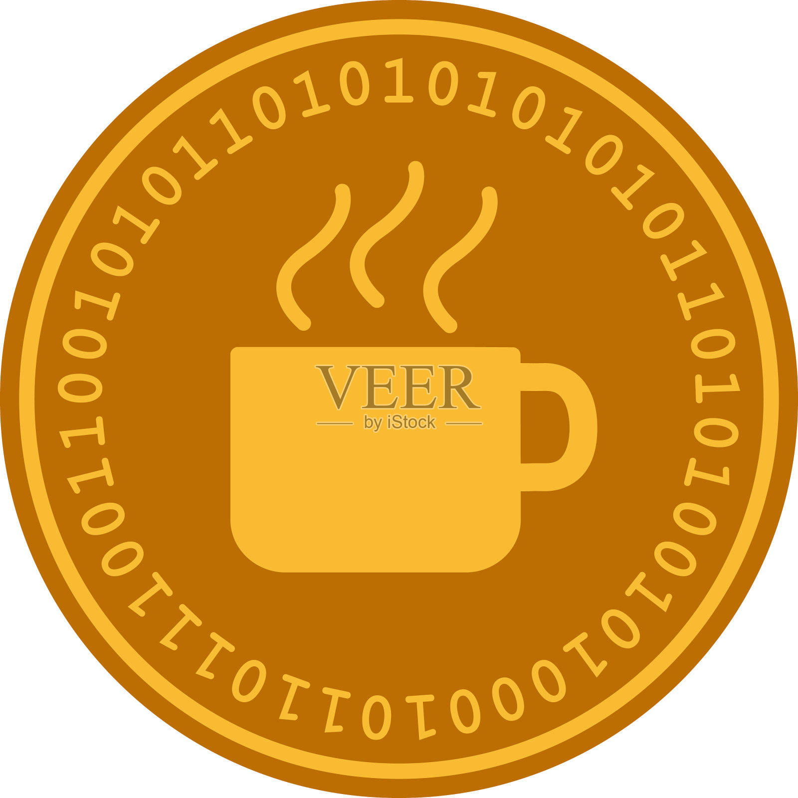 咖啡杯数字硬币插画图片素材