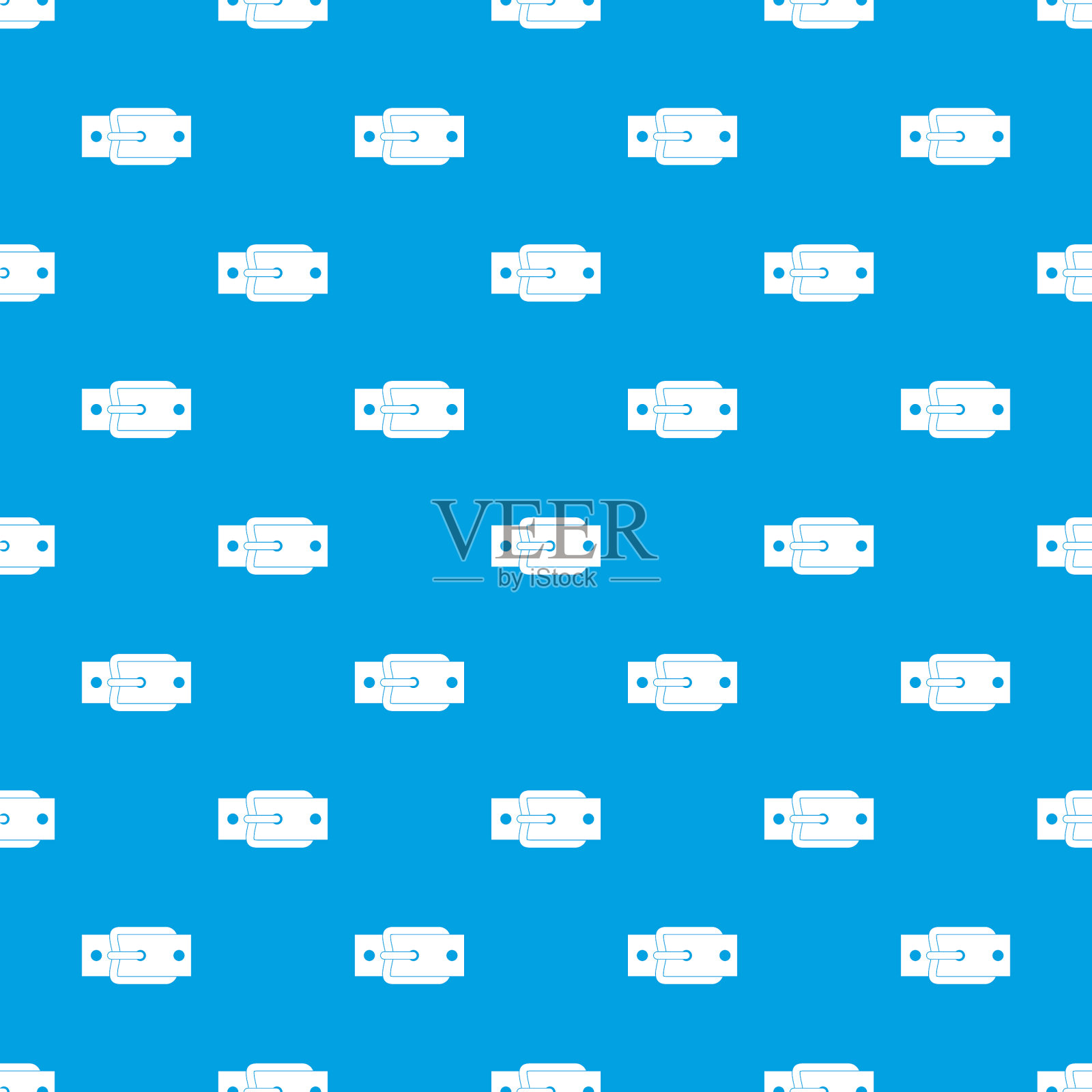 金属带扣图案无缝蓝色插画图片素材