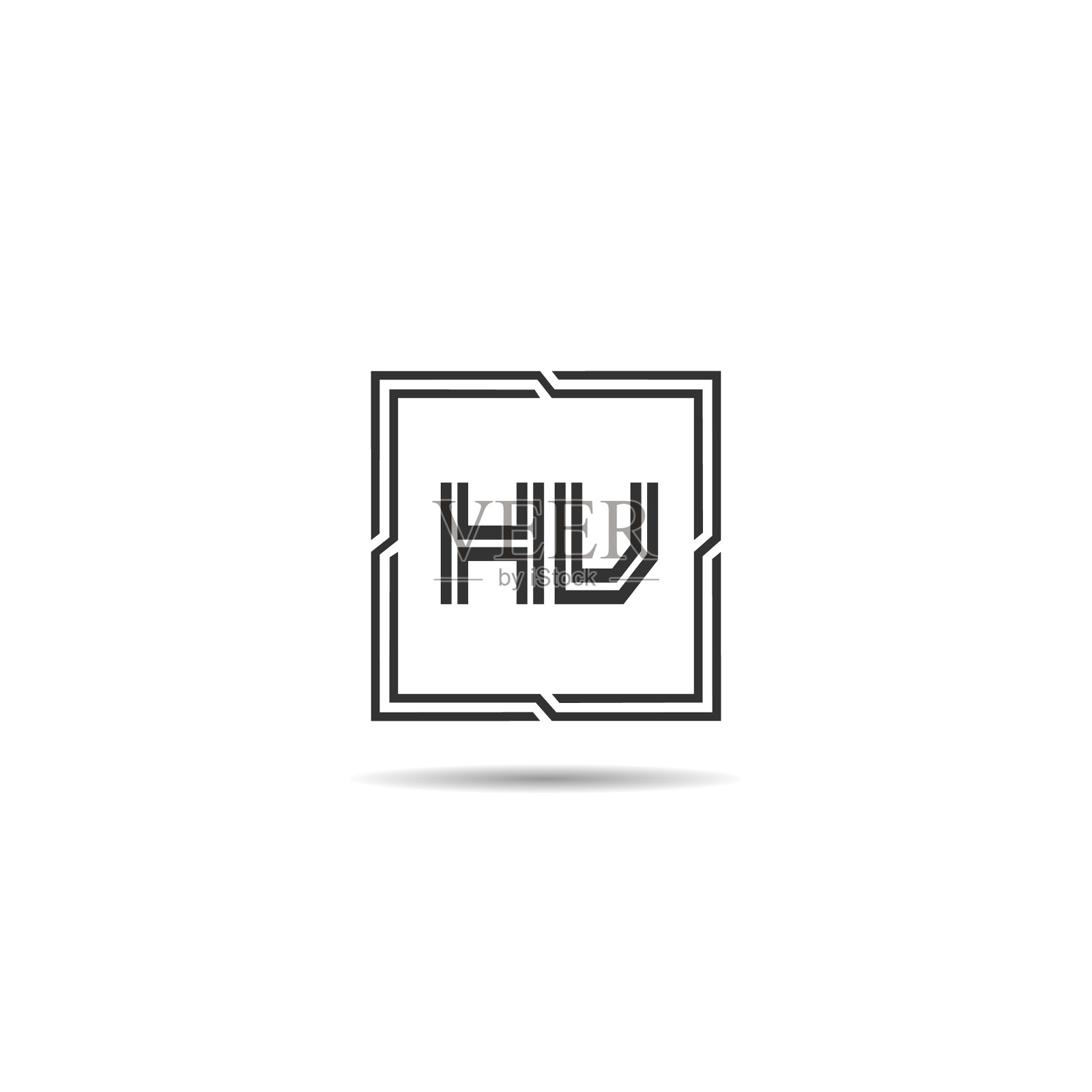 首字母hv标志模板设计图标素材