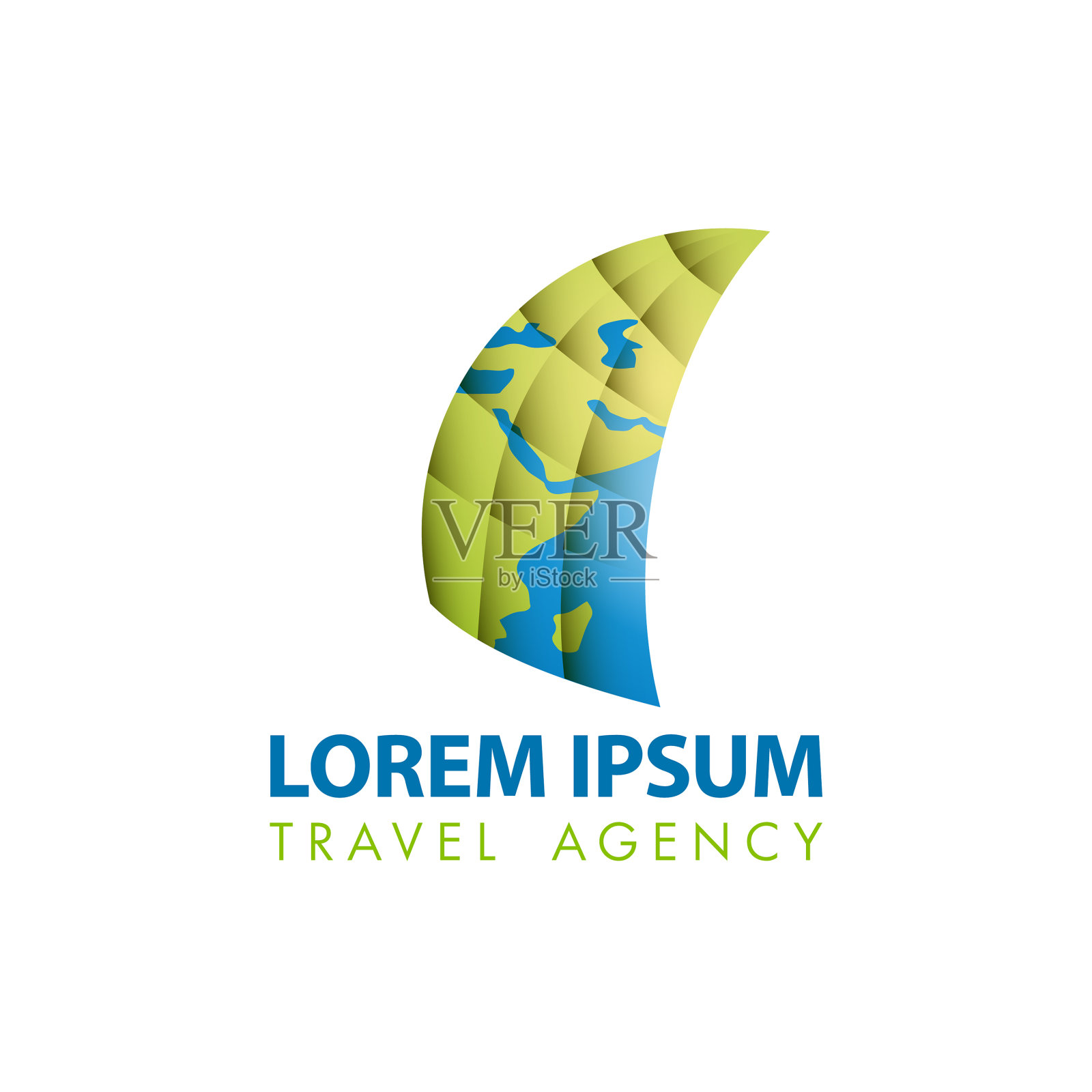 地图和帆抽象图标插画图片素材