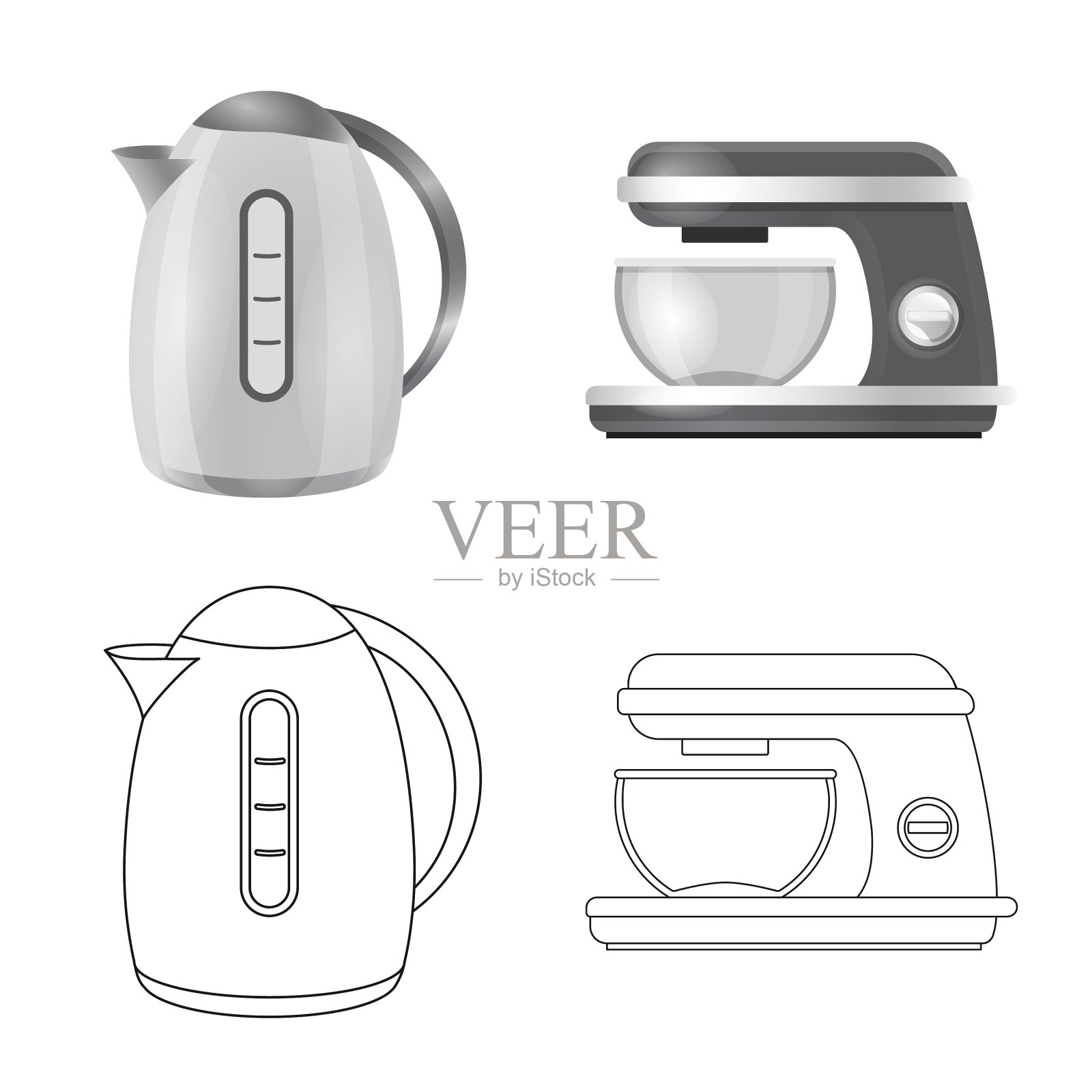 厨房和厨师标志设置图标素材