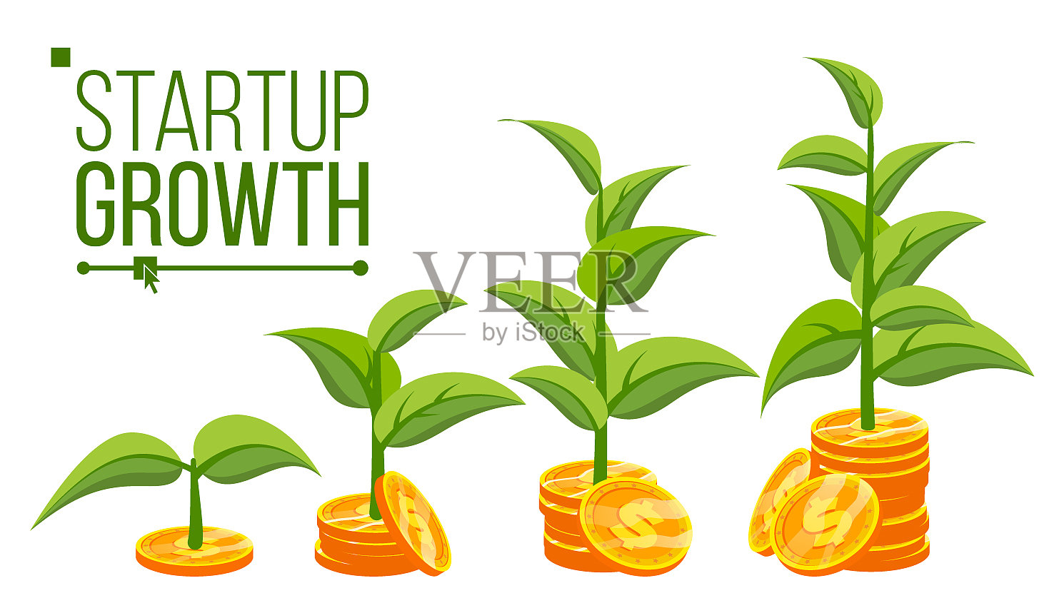 业务成长概念树正在成长插画图片素材