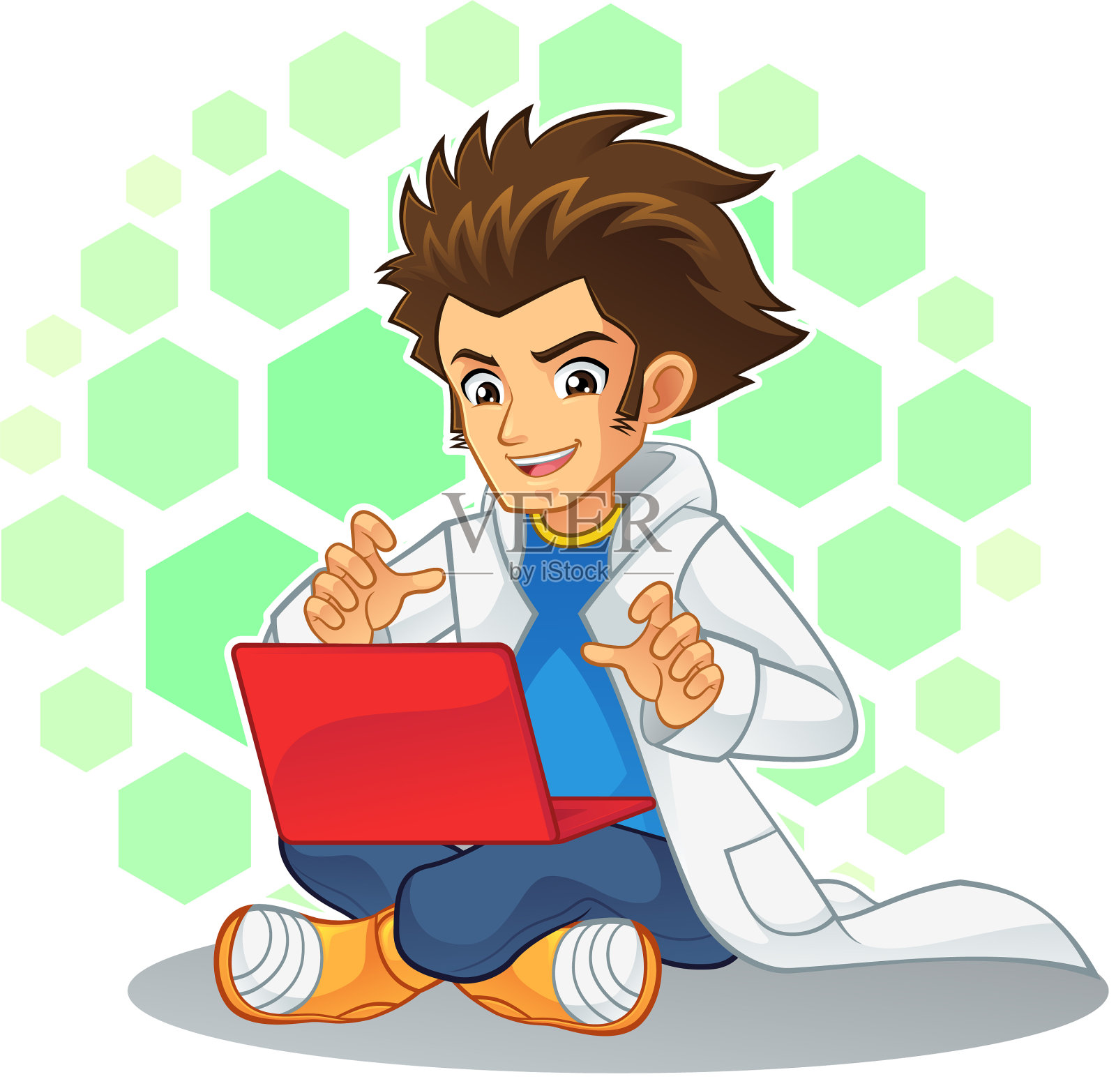 酷炫的科学家吉祥物角色设计元素图片