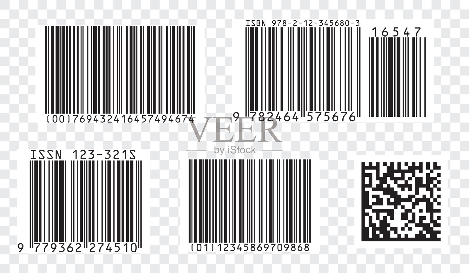 条码图标集现代平面条码即可图标素材