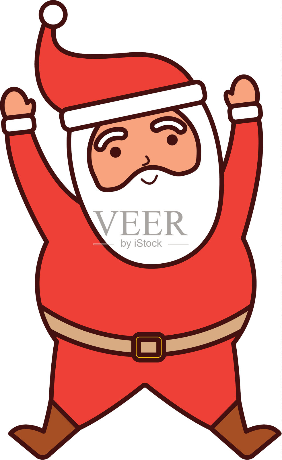 圣诞快乐,圣诞老人跳跃庆祝设计元素图片