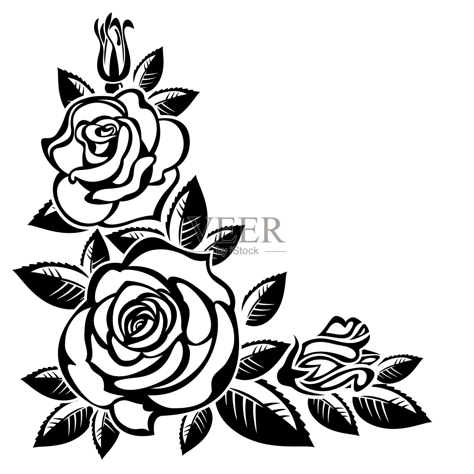 角落里的玫瑰设计元素图片