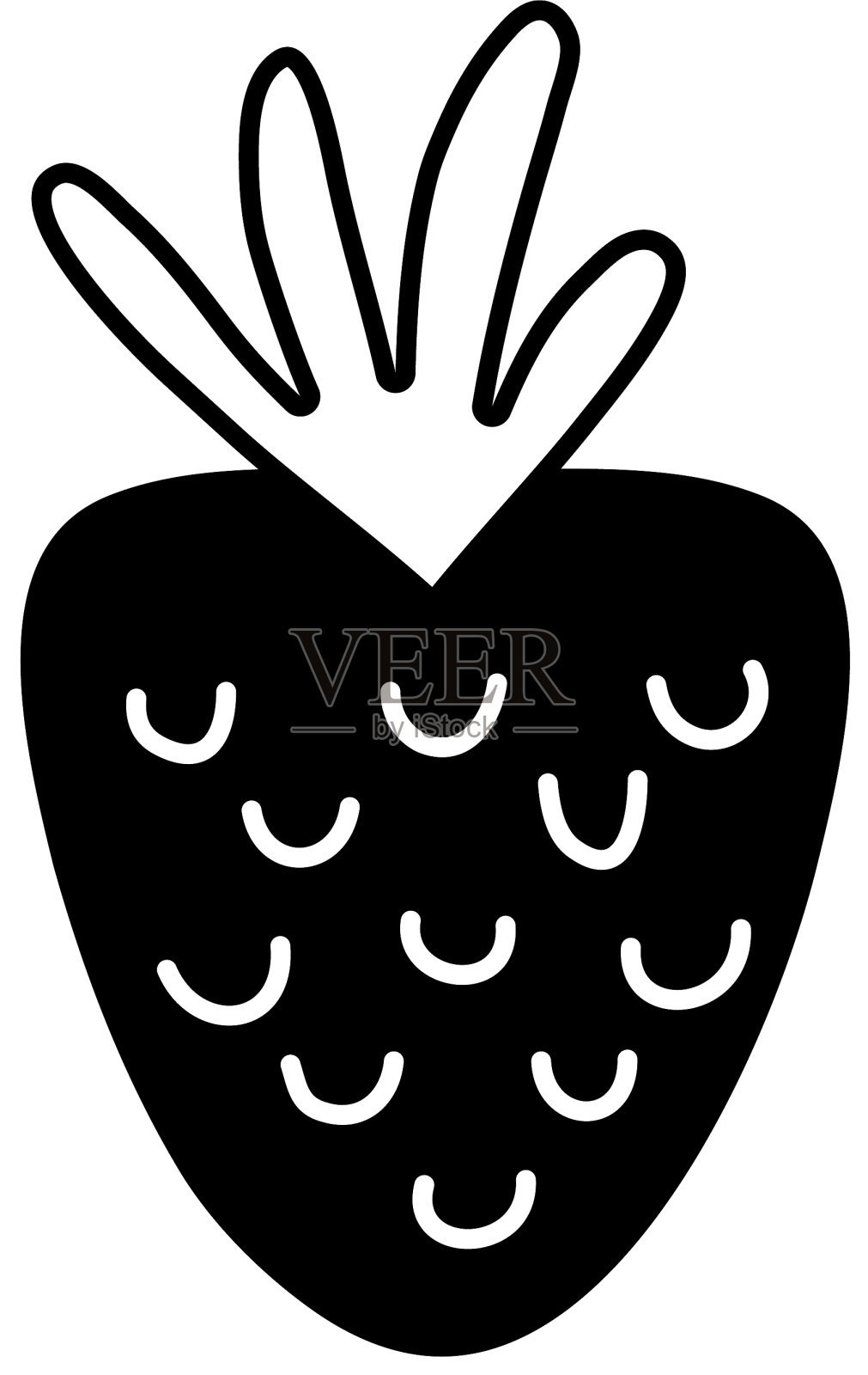 外形美味的草莓水果与健康设计元素图片