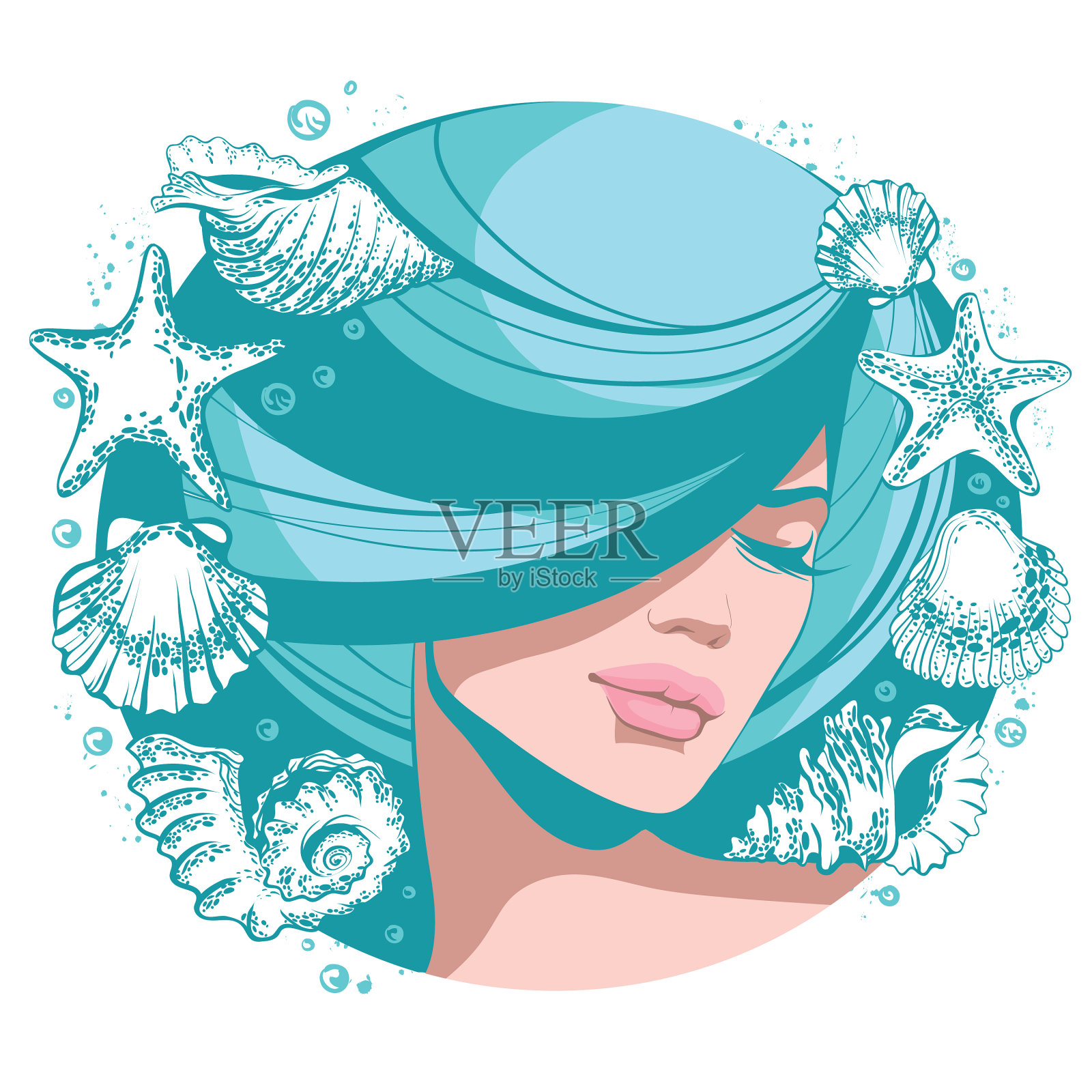 年轻美丽的女孩设计元素图片