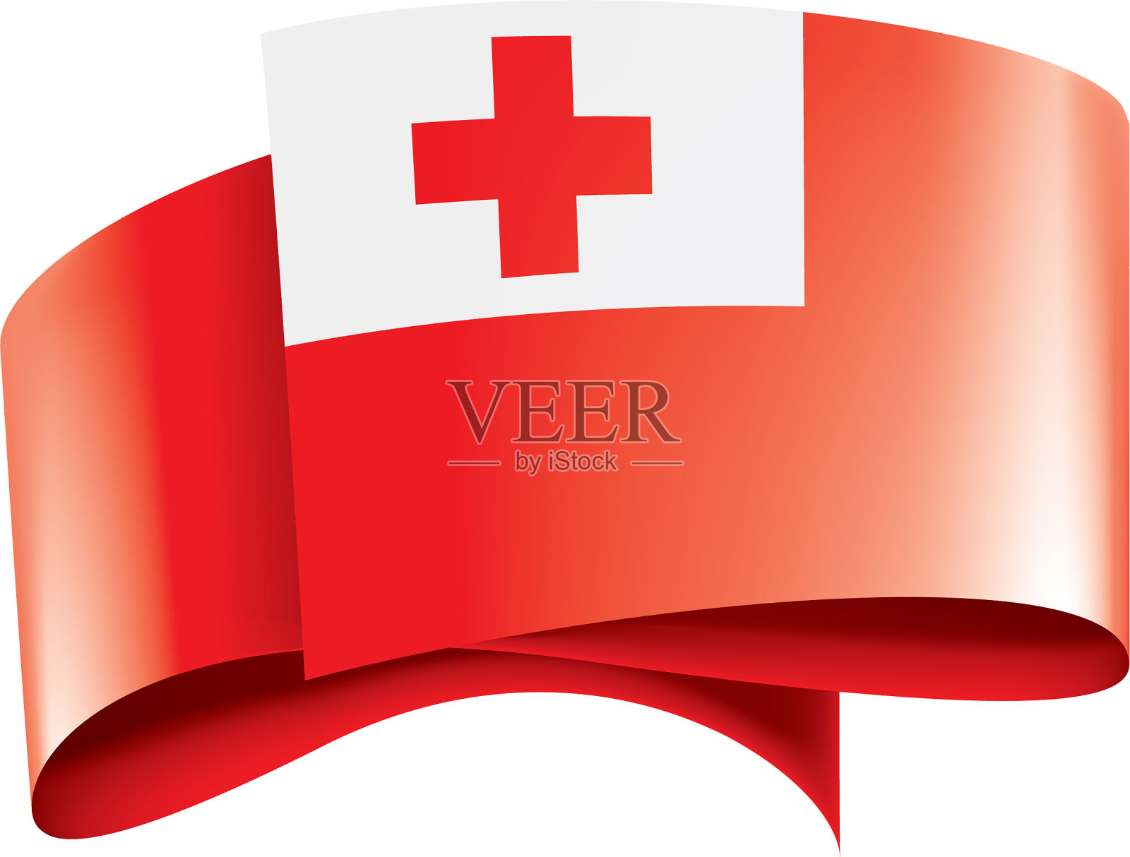 汤加国旗上有白色设计元素图片