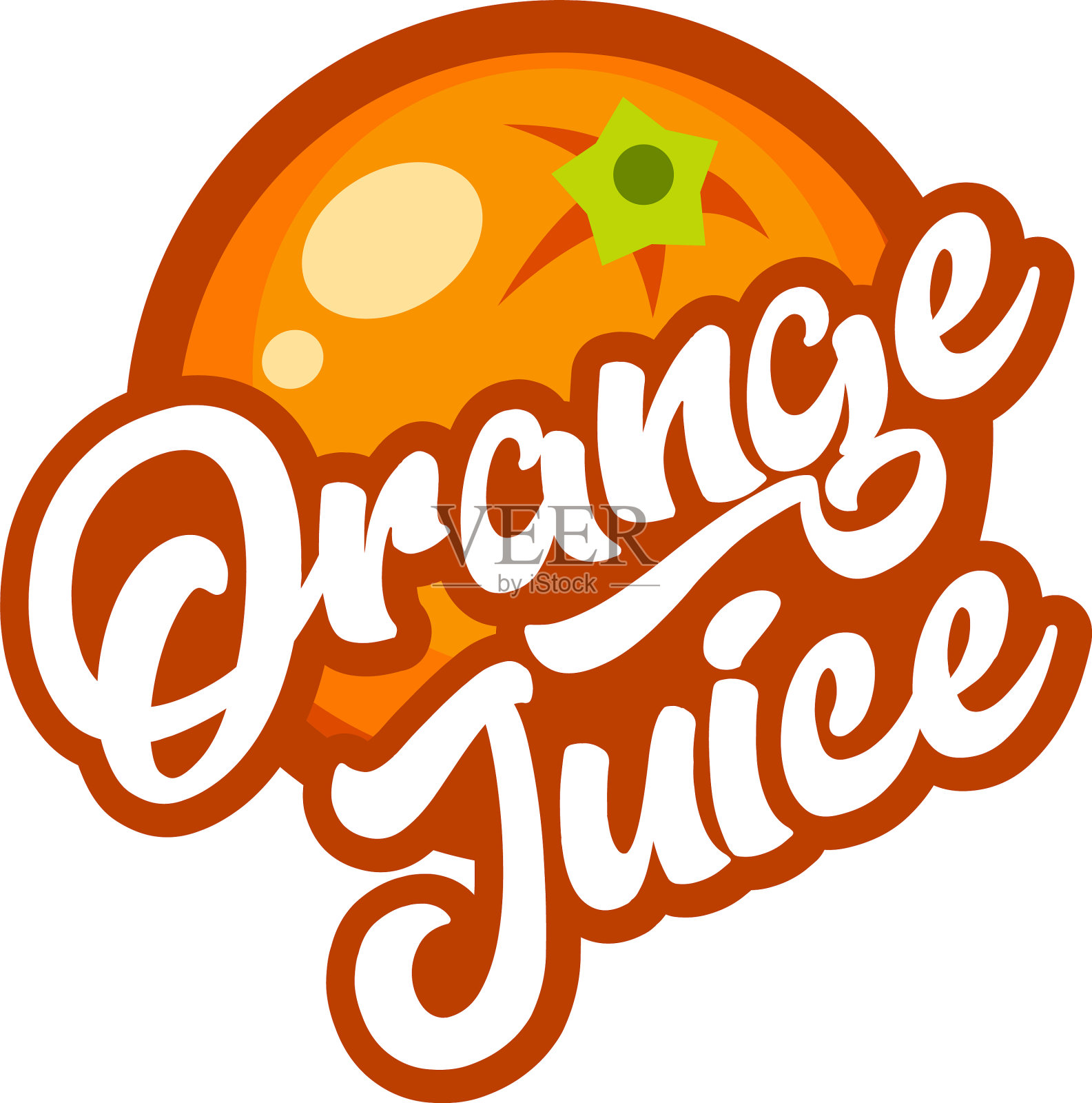 橙汁标签图标设计元素图片