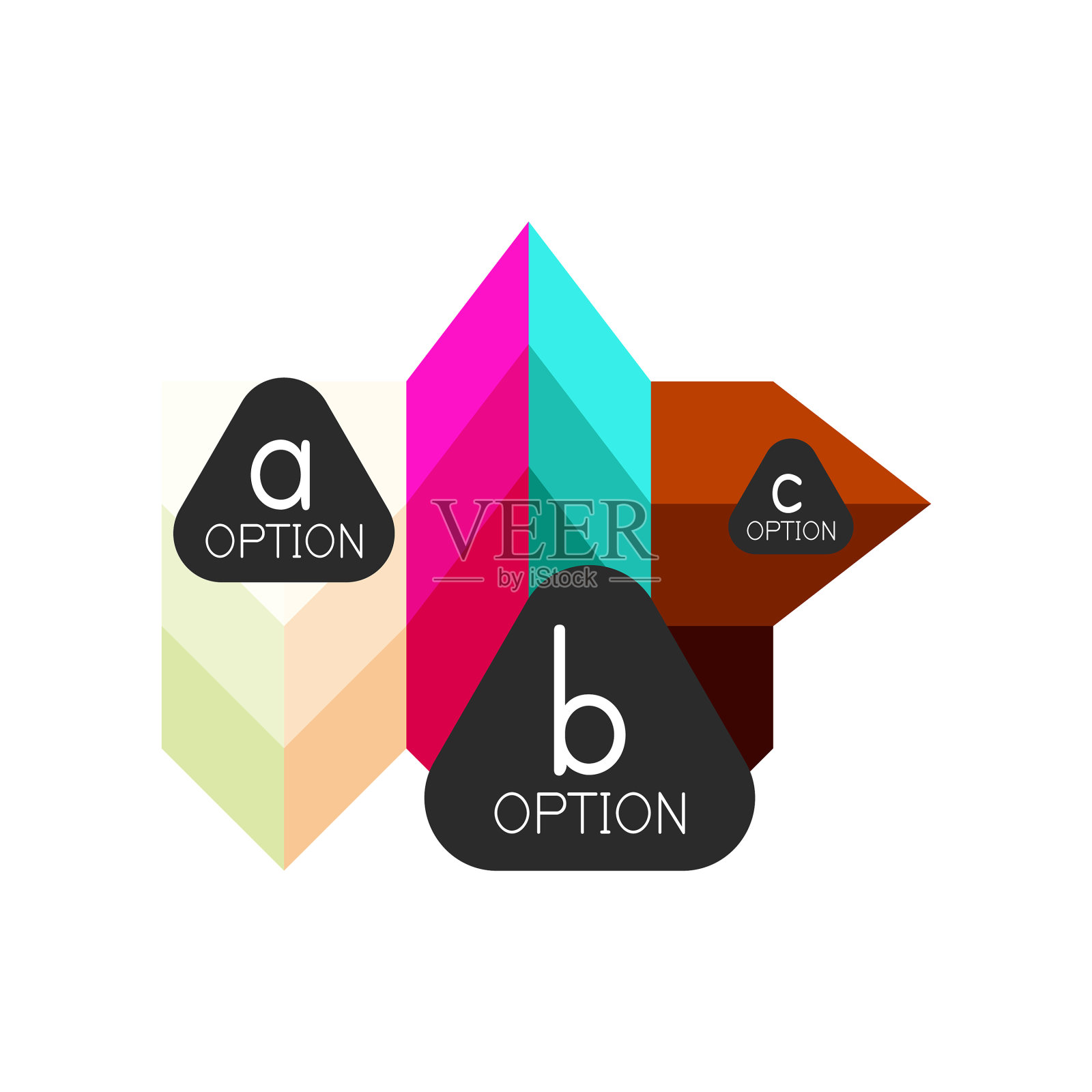 抽象彩色几何选项信息图图标素材