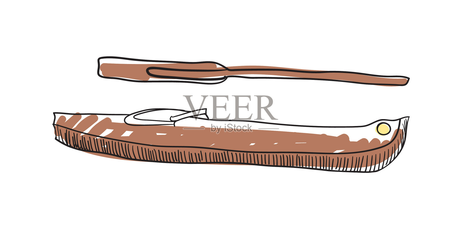 爱斯基摩船手绘孤立图标设计元素图片