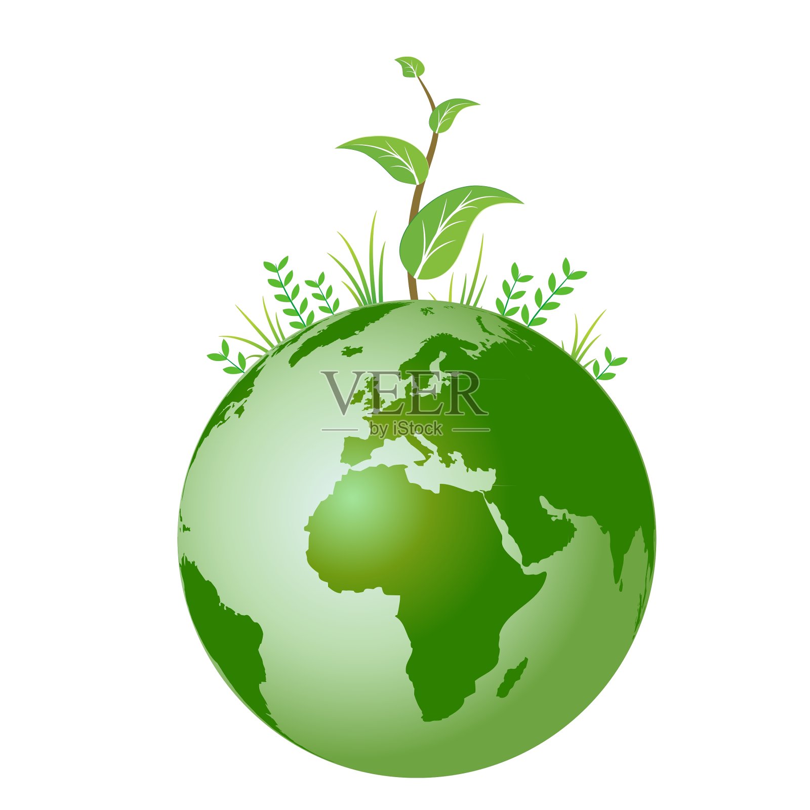 地球上的绿色植物设计元素图片