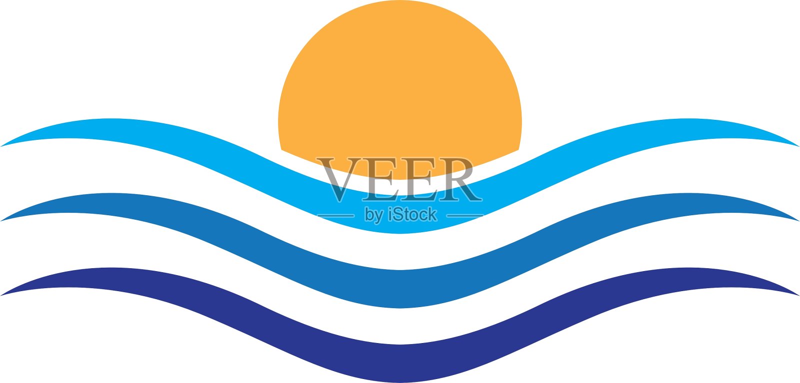 水波标志模板设计元素图片