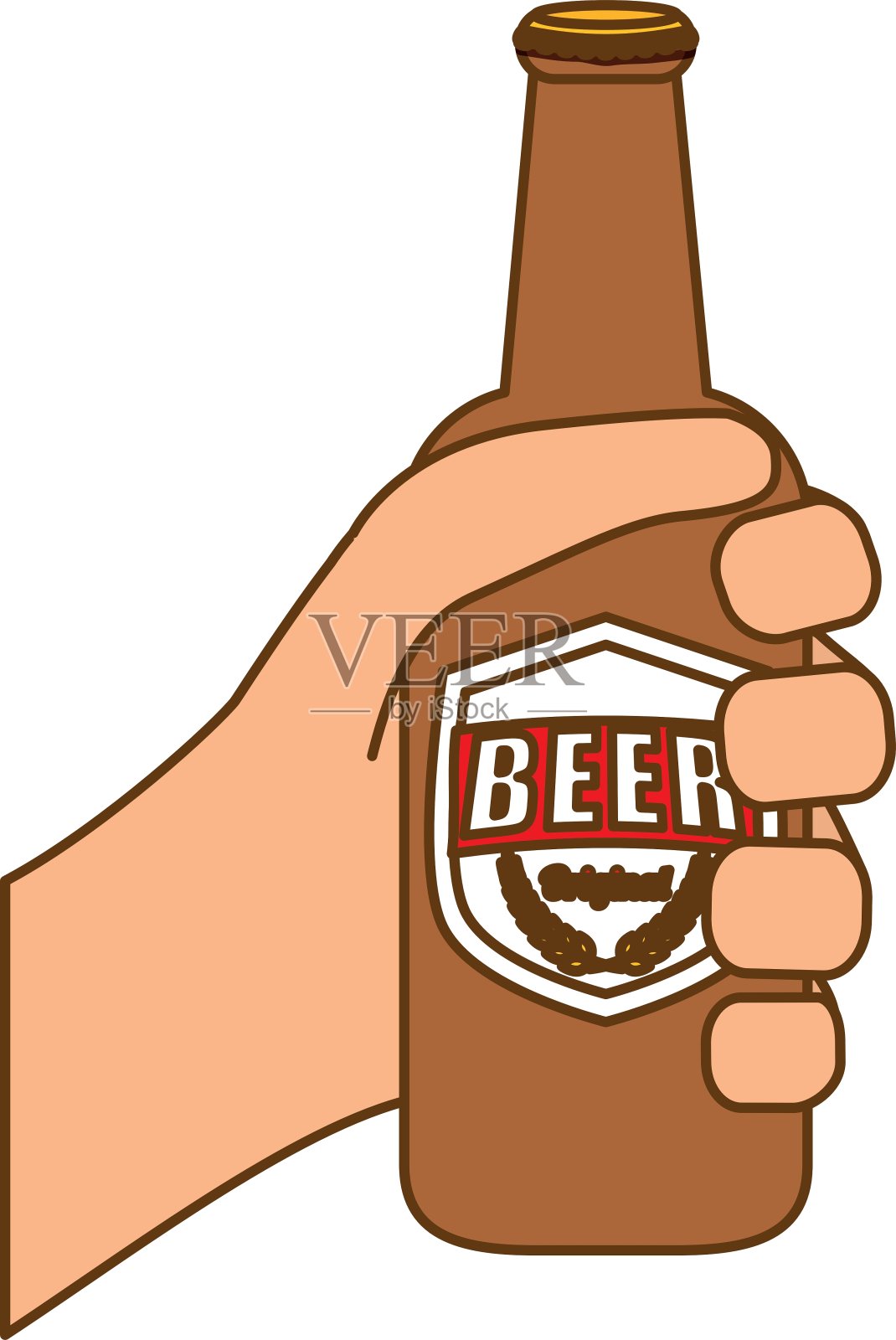 啤酒瓶上的图标设计设计元素图片