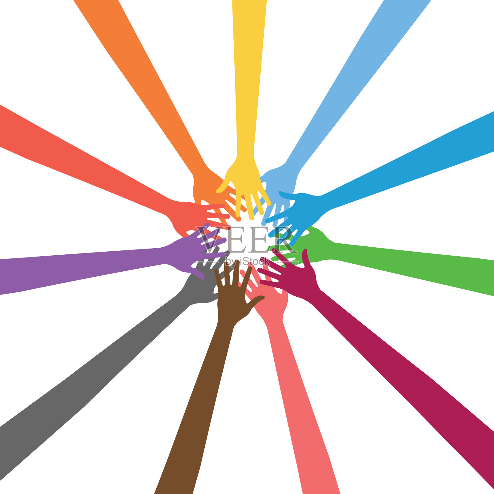 对需要帮助的人的支持和帮助。矢量设计插画图片素材