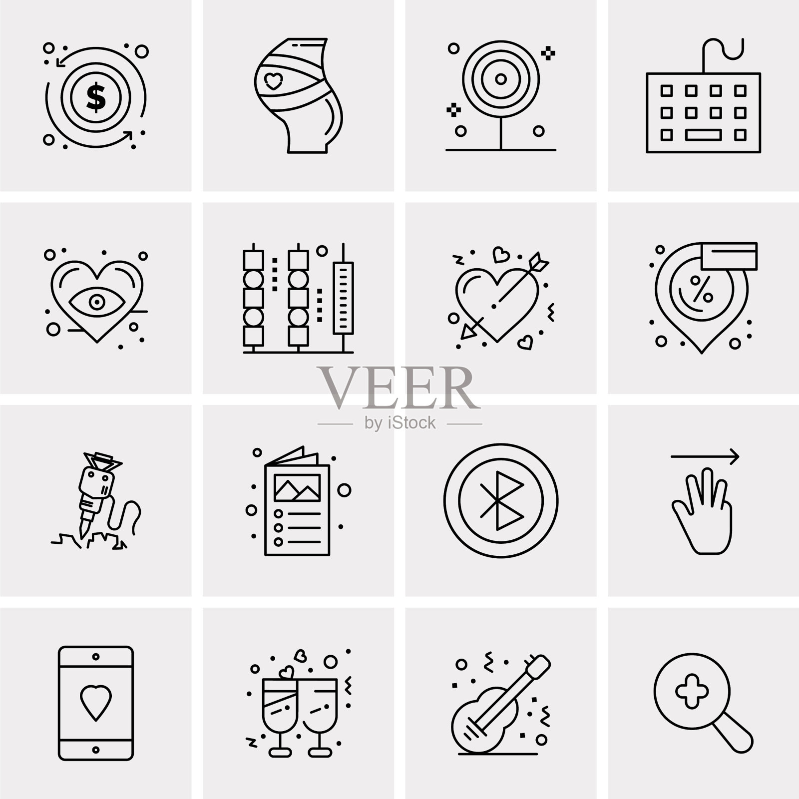 设置16个通用图标业务图标素材