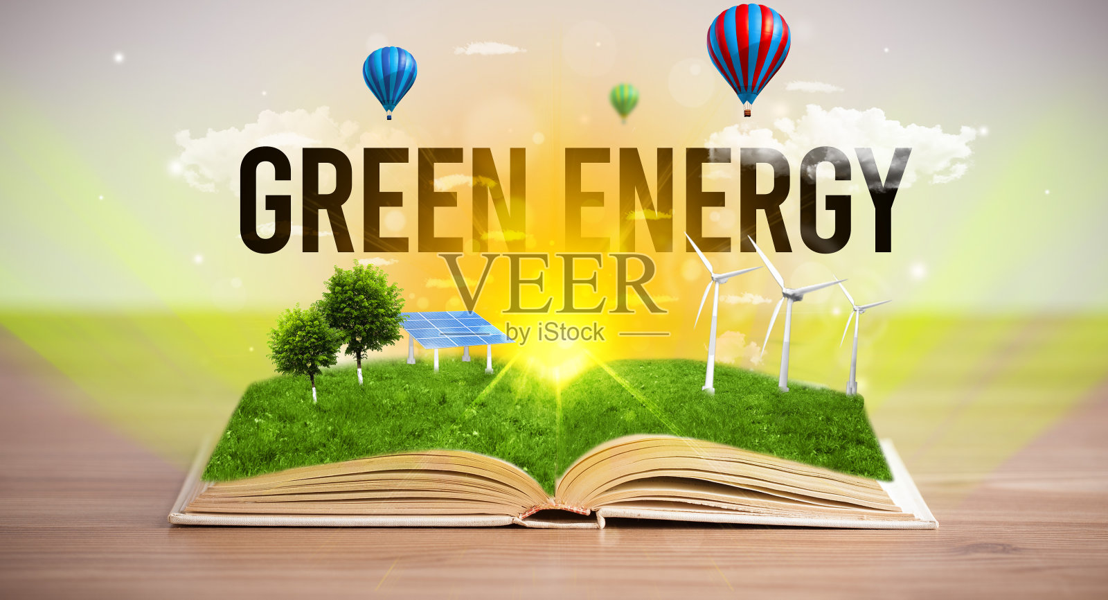 开卷,可再生能源概念照片摄影图片