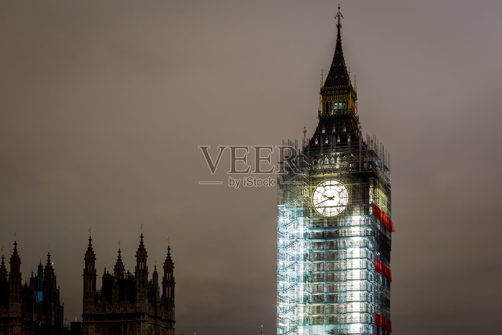 正在建造中的大本钟,英国伦敦照片摄影图片