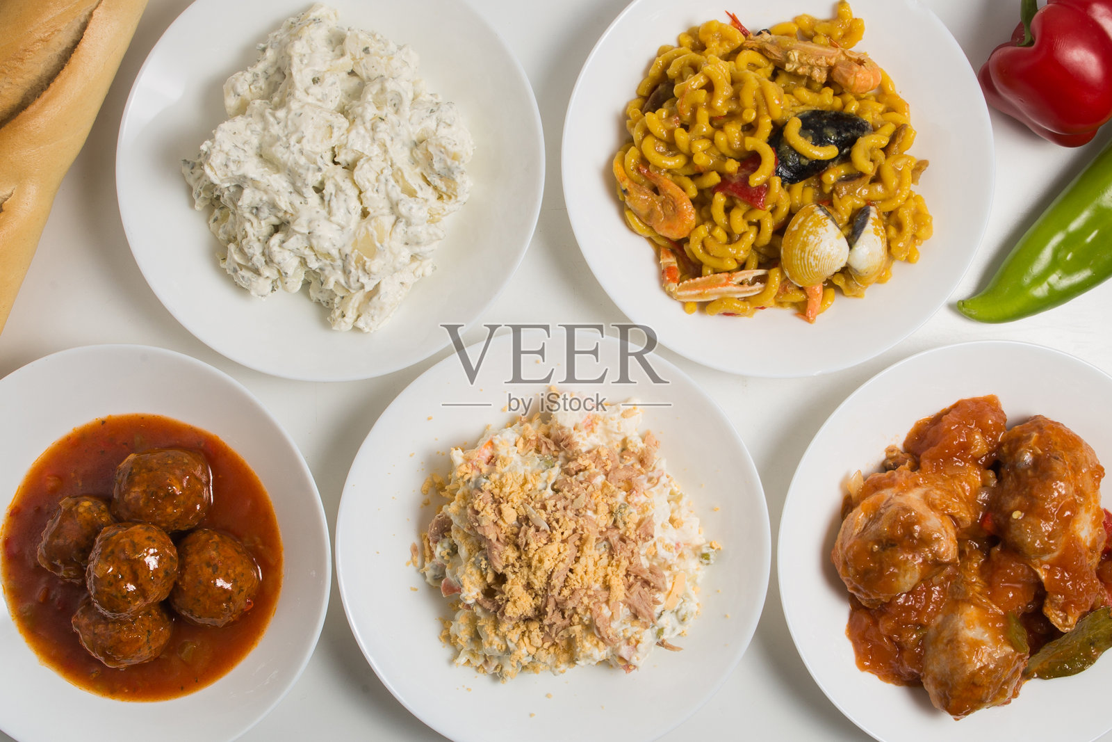 西班牙菜式照片摄影图片