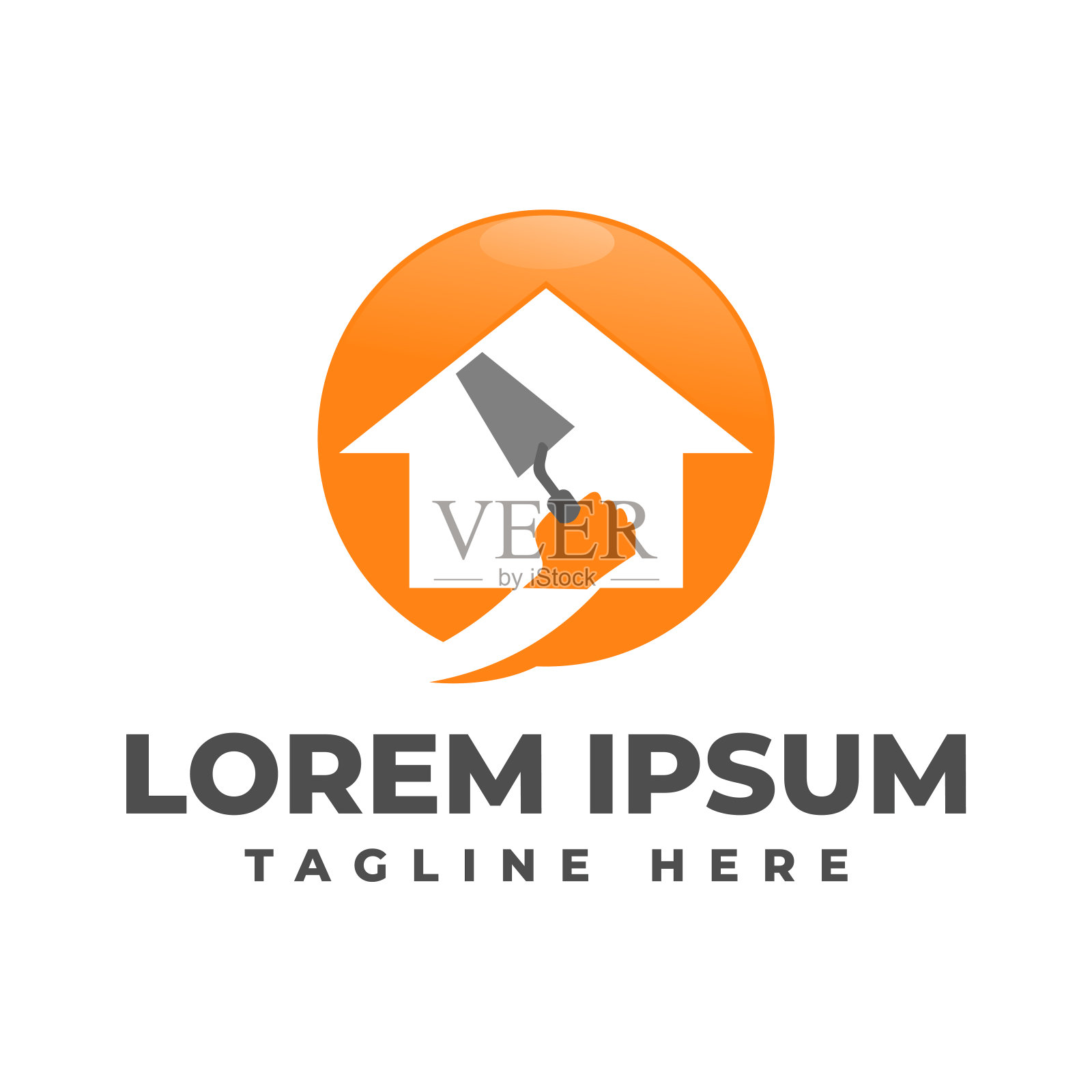 水泥灰泥Home矢量图标插图插画图片素材