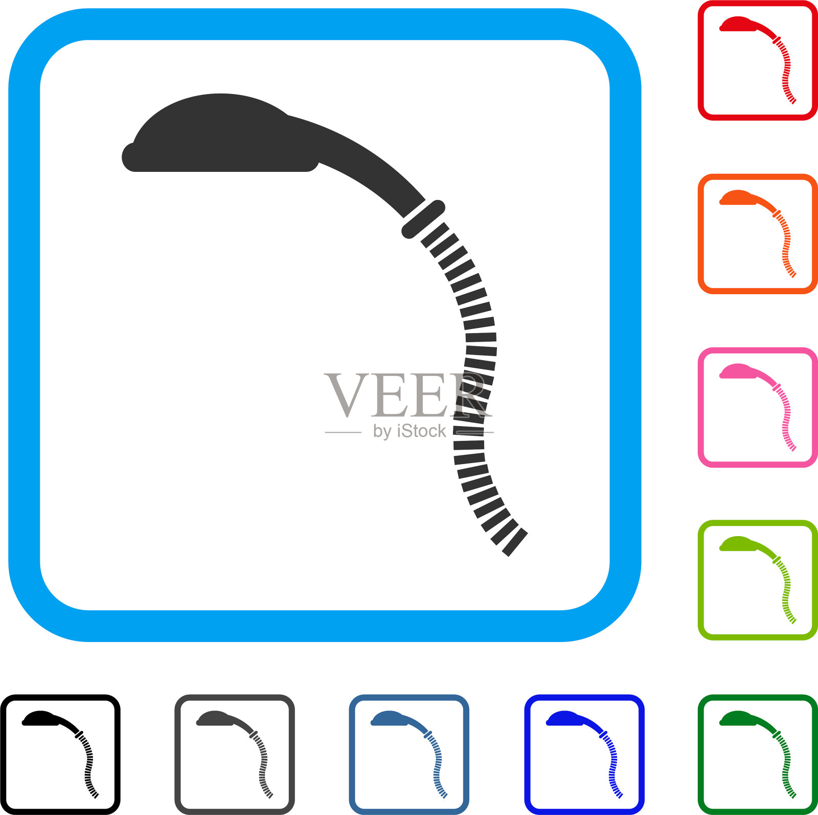 柔性淋浴框图标图标素材