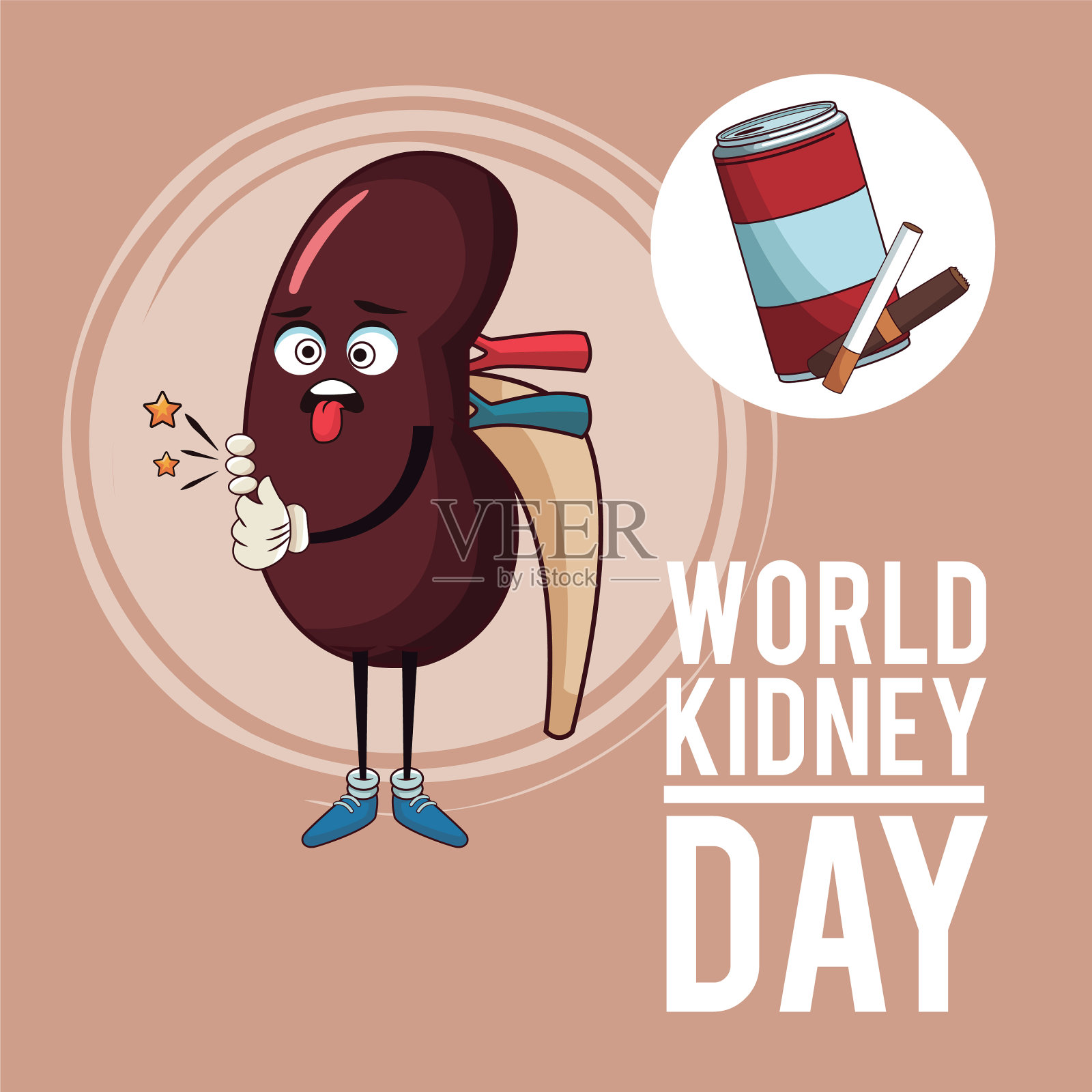 世界肾脏日卡通插画图片素材